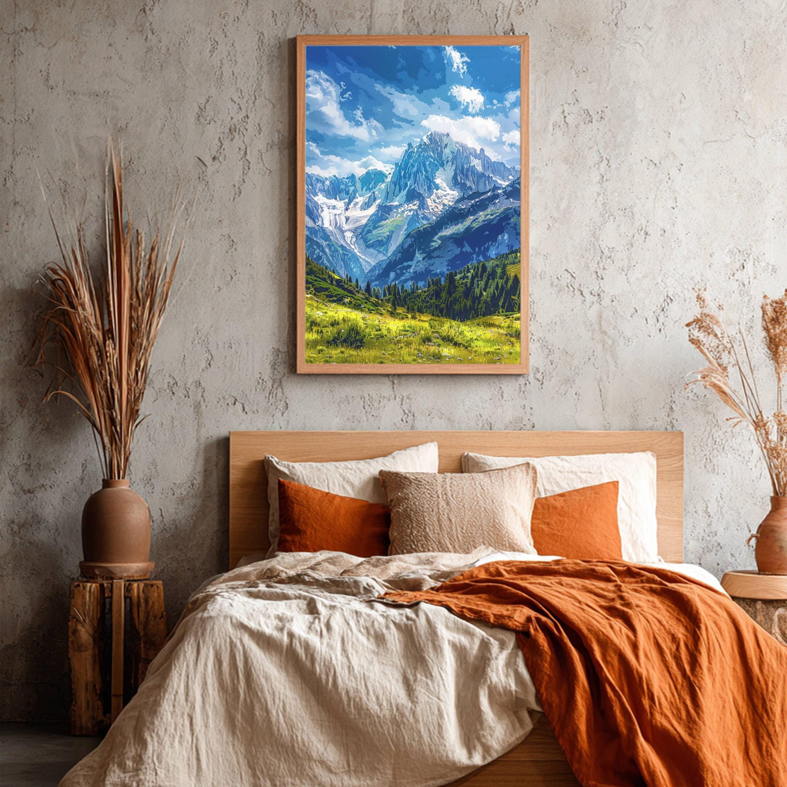Mont Blanc Mountain Switzerland Europe Watercolor Print: Vacation Travel Art Poster - Image 7