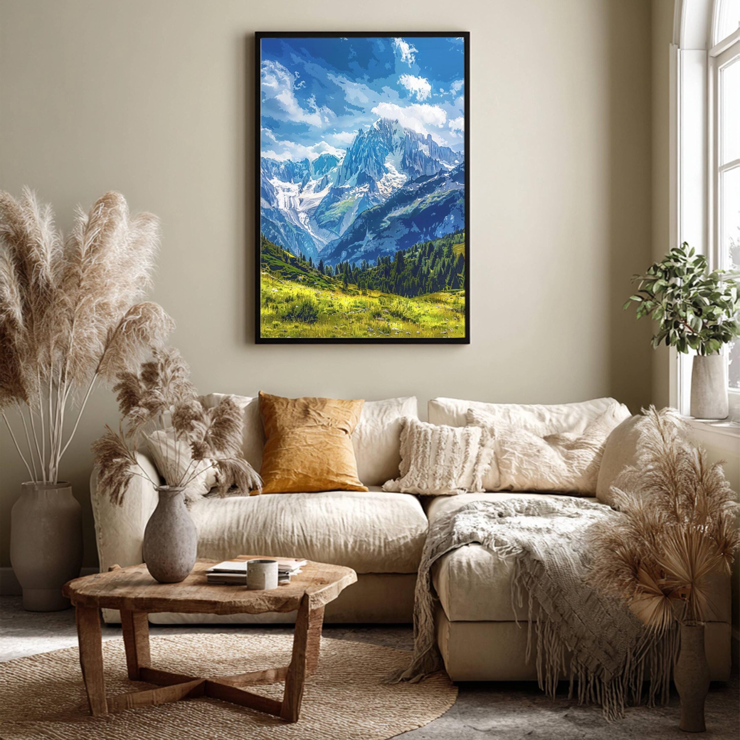 Mont Blanc Mountain Switzerland Europe Watercolor Print: Vacation Travel Art Poster - Image 8