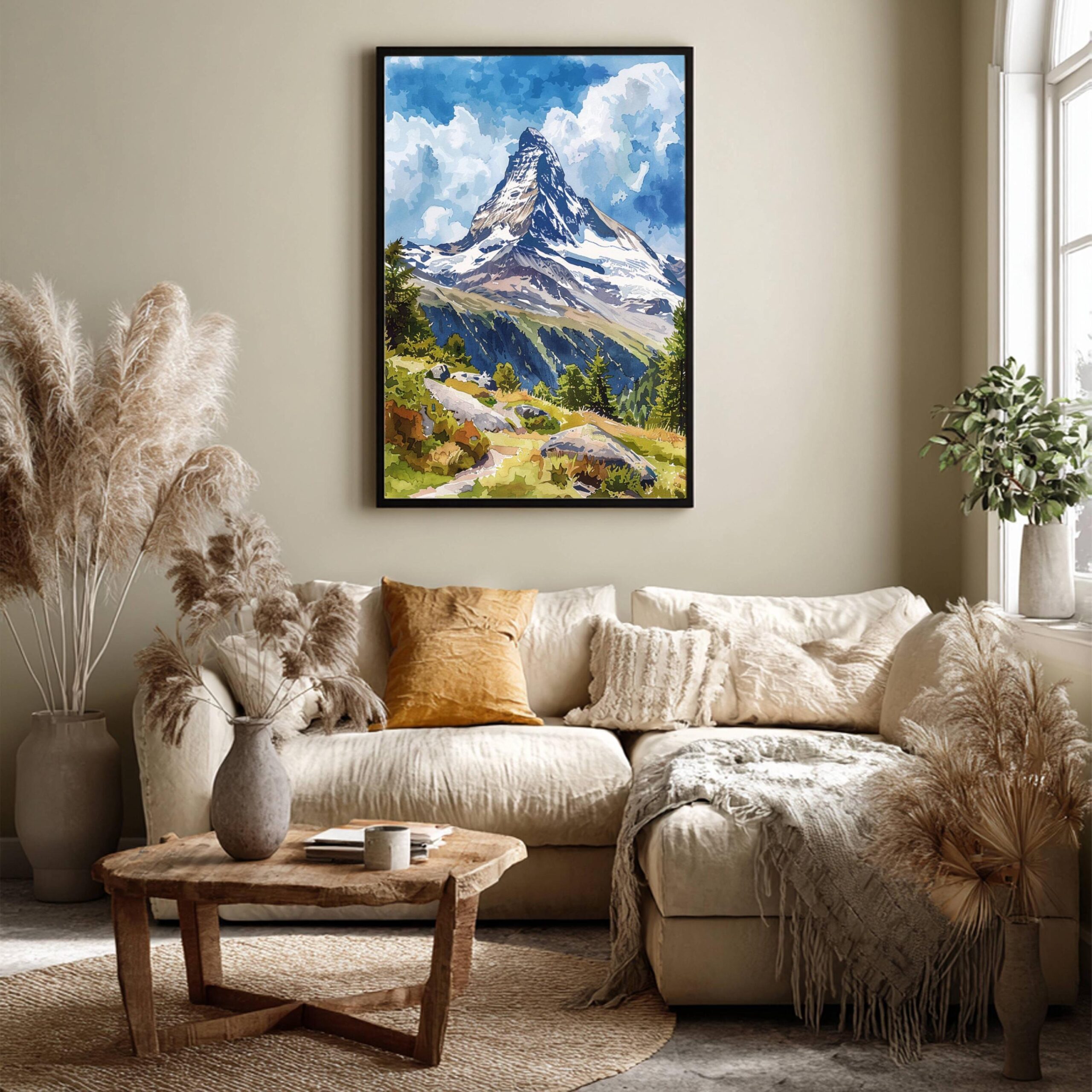 The Matterhorn Mountain Switzerland Watercolor: Vacation Travel Art Poster - Image 8