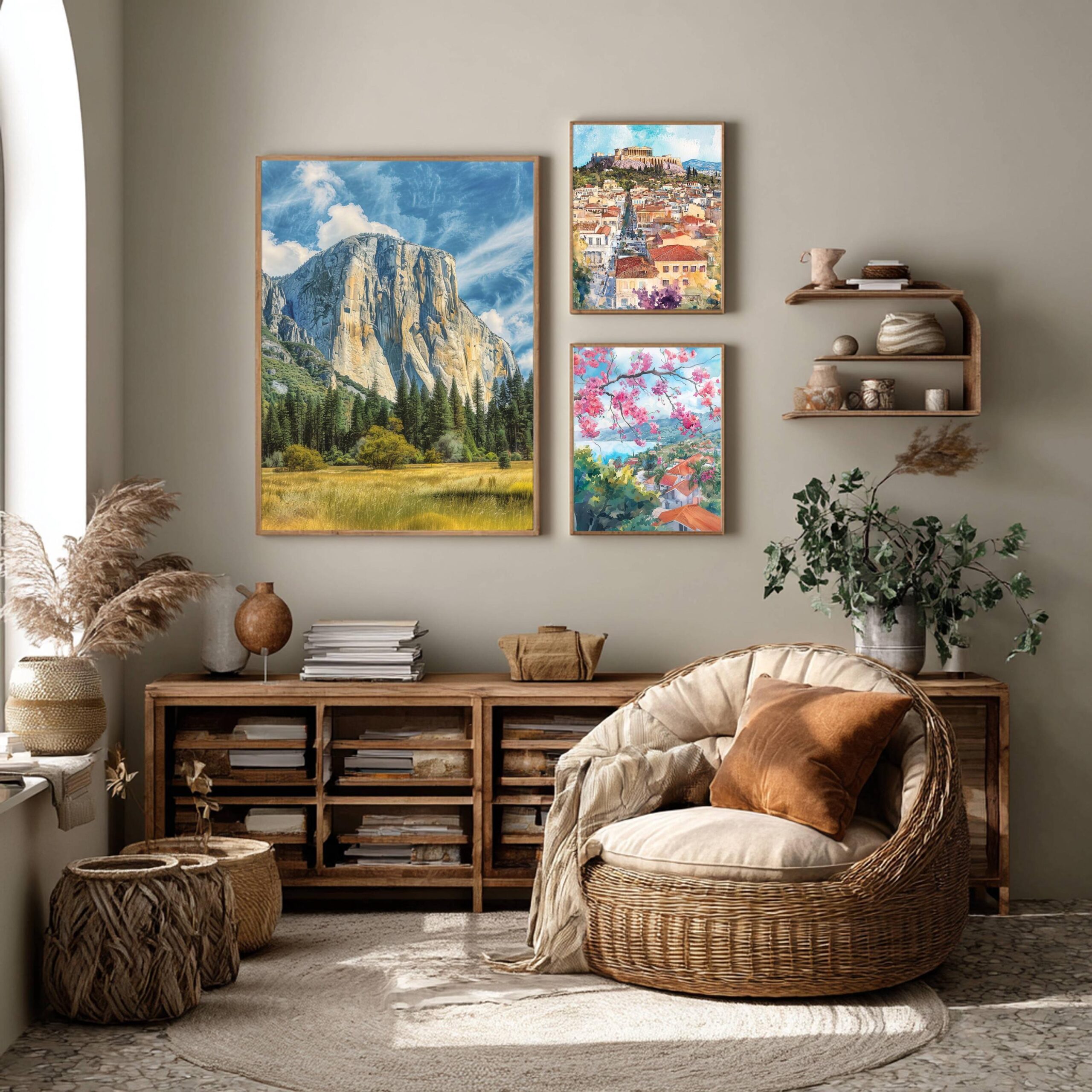 El Capitan Mountain Yosemite National Park California Watercolor: USA Travel Art Poster - Image 2