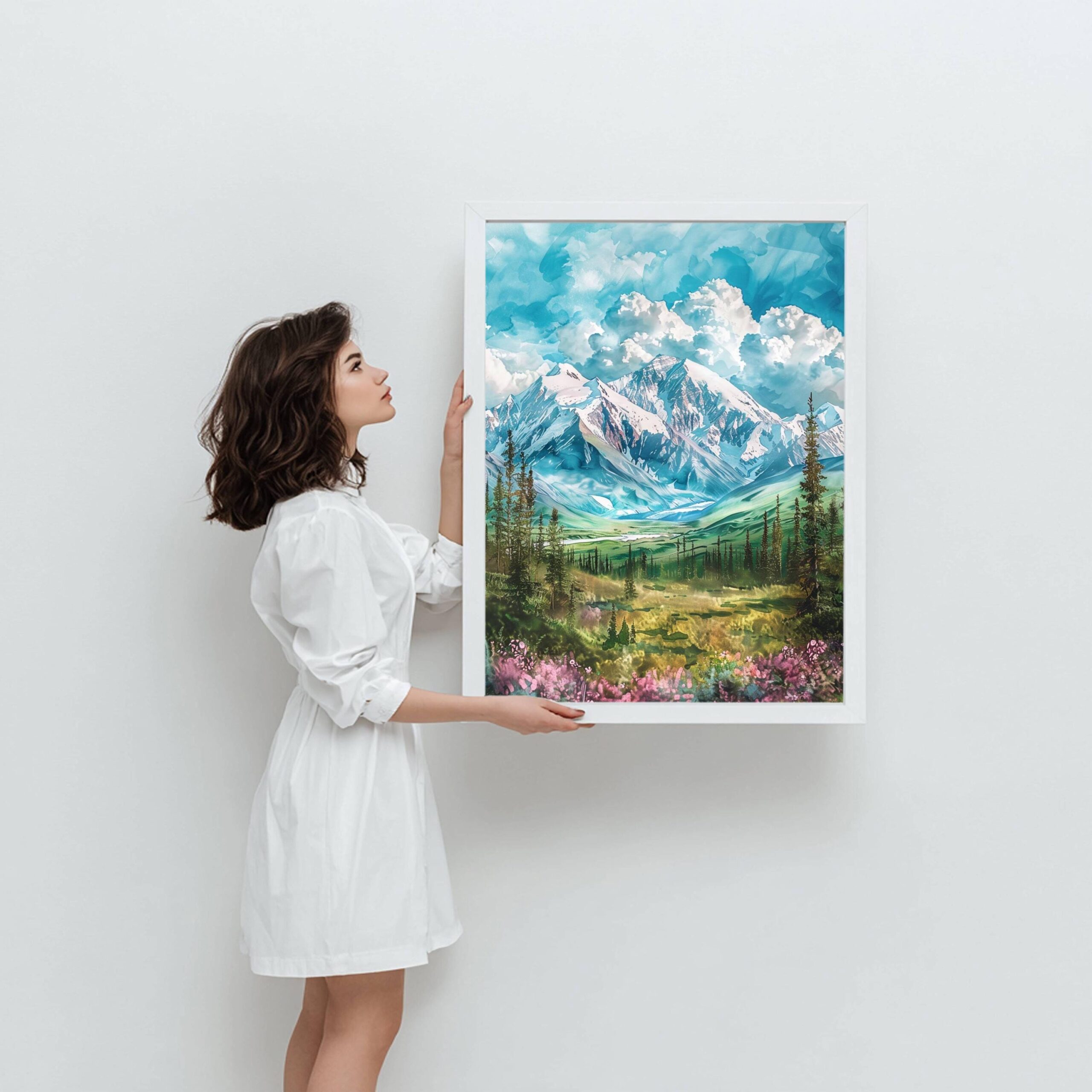 Denali Mount McKinley Alaska Watercolor: USA Travel Art Poster - Image 4