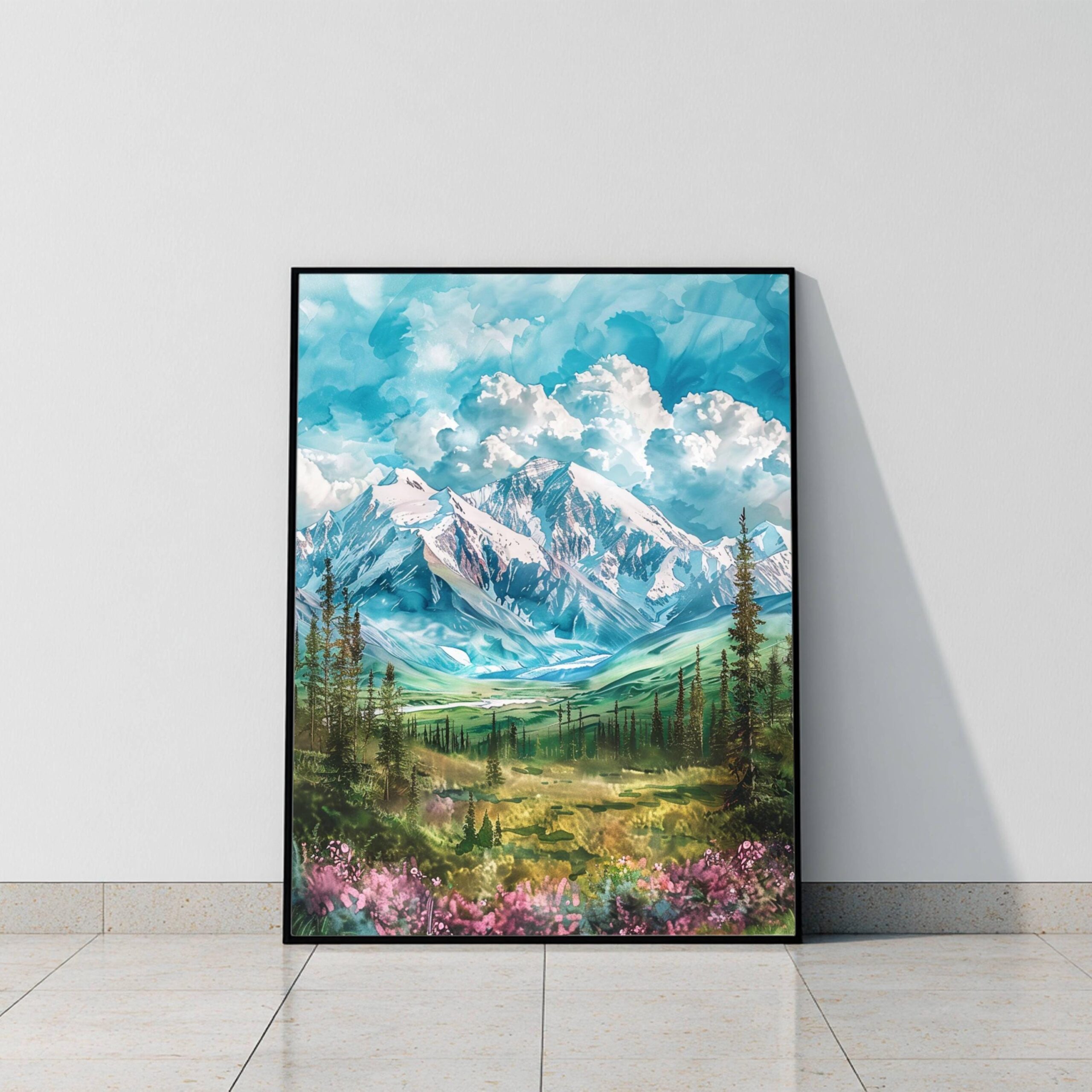 Denali Mount McKinley Alaska Watercolor: USA Travel Art Poster - Image 9