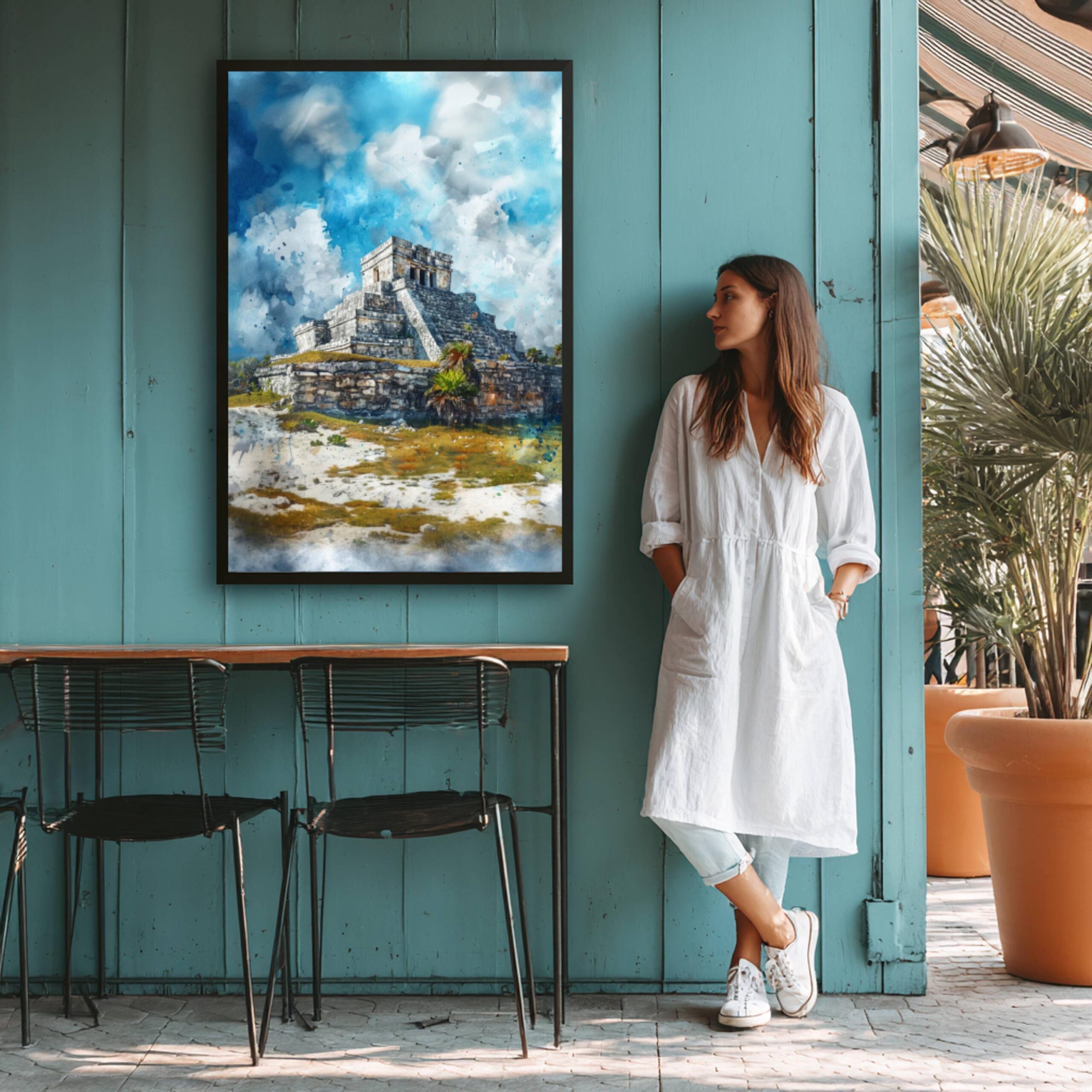 El Castillo Yucatan Mexico Watercolor Print: North America Travel Art Poster - Image 6