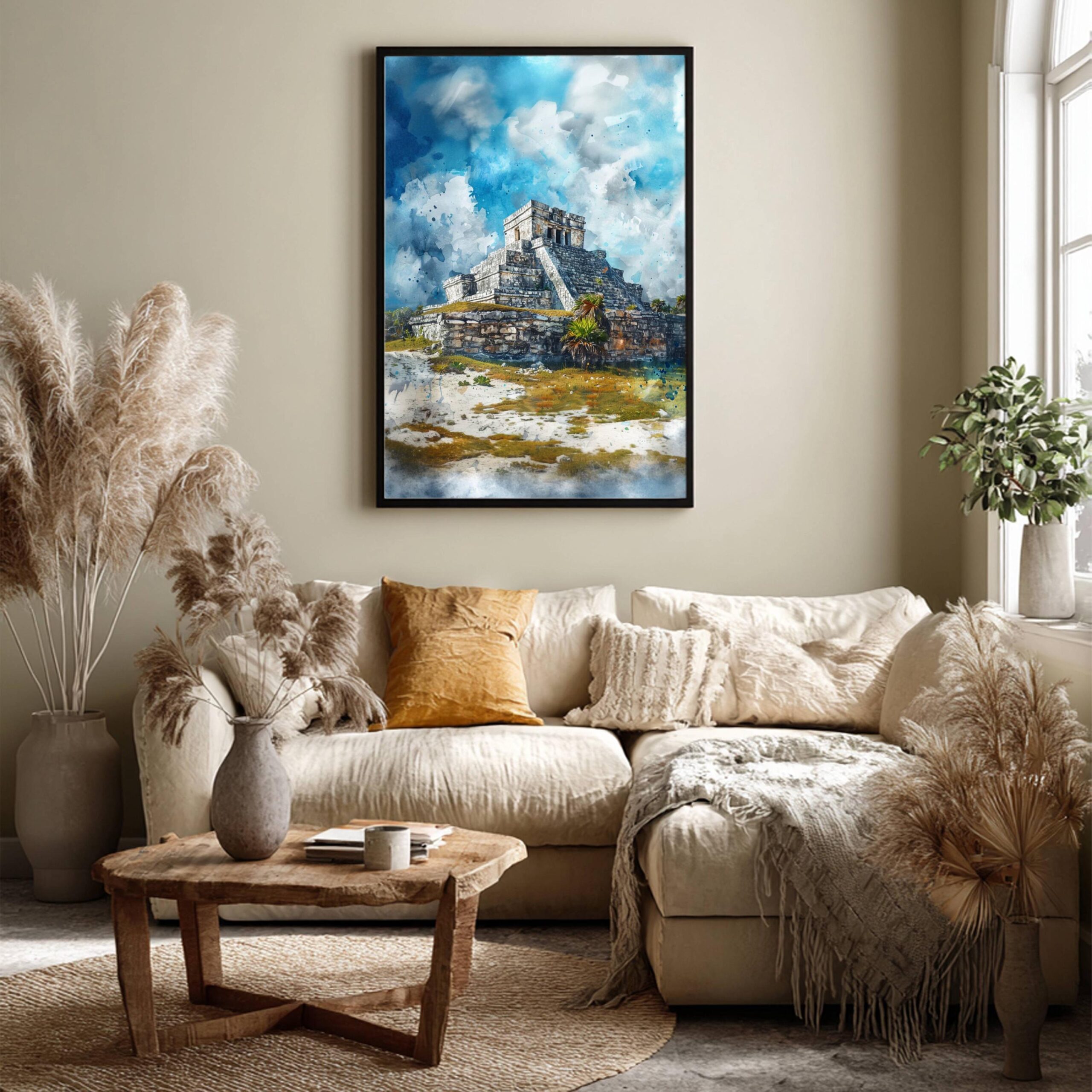 El Castillo Yucatan Mexico Watercolor Print: North America Travel Art Poster - Image 8