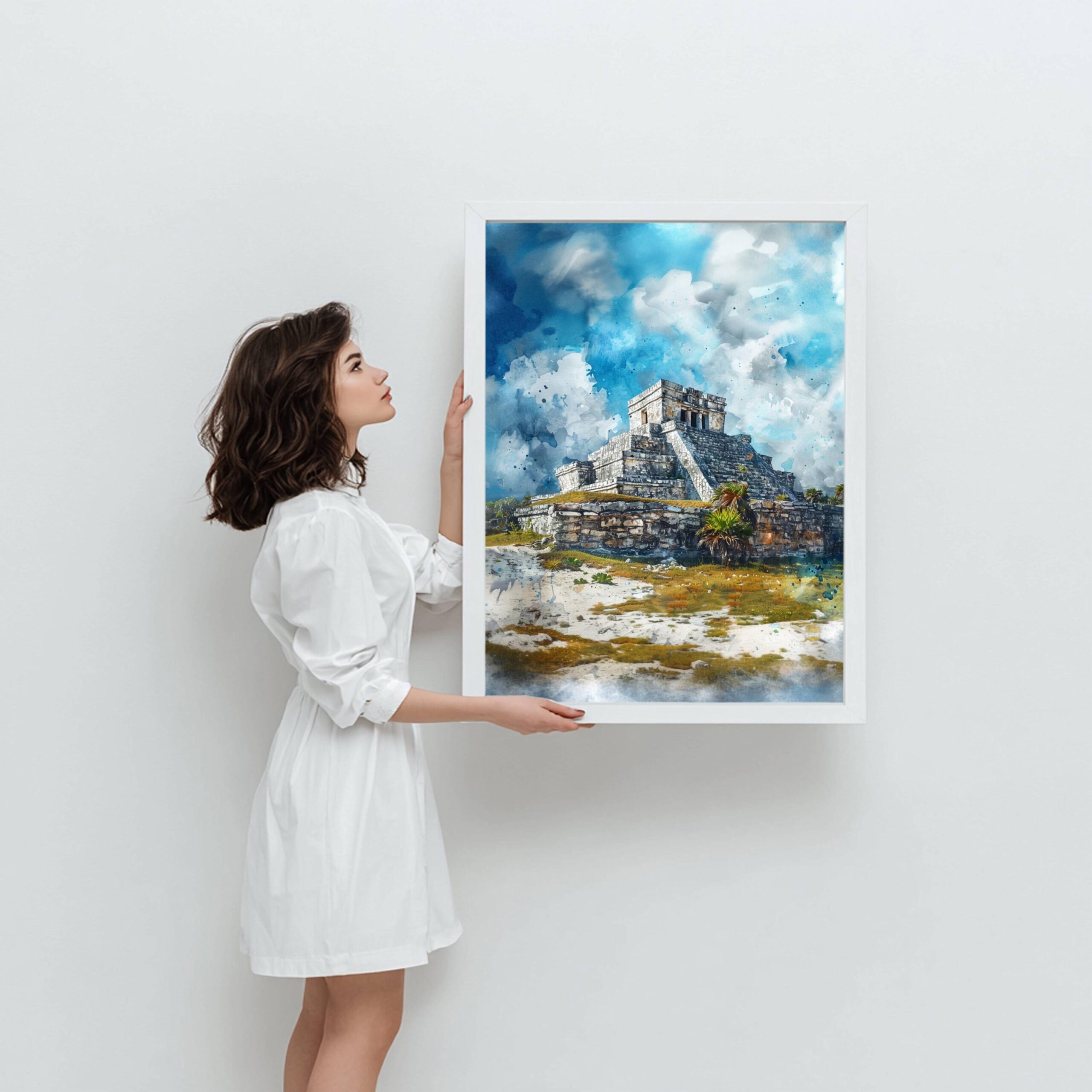 El Castillo Yucatan Mexico Watercolor Print: North America Travel Art Poster - Image 4