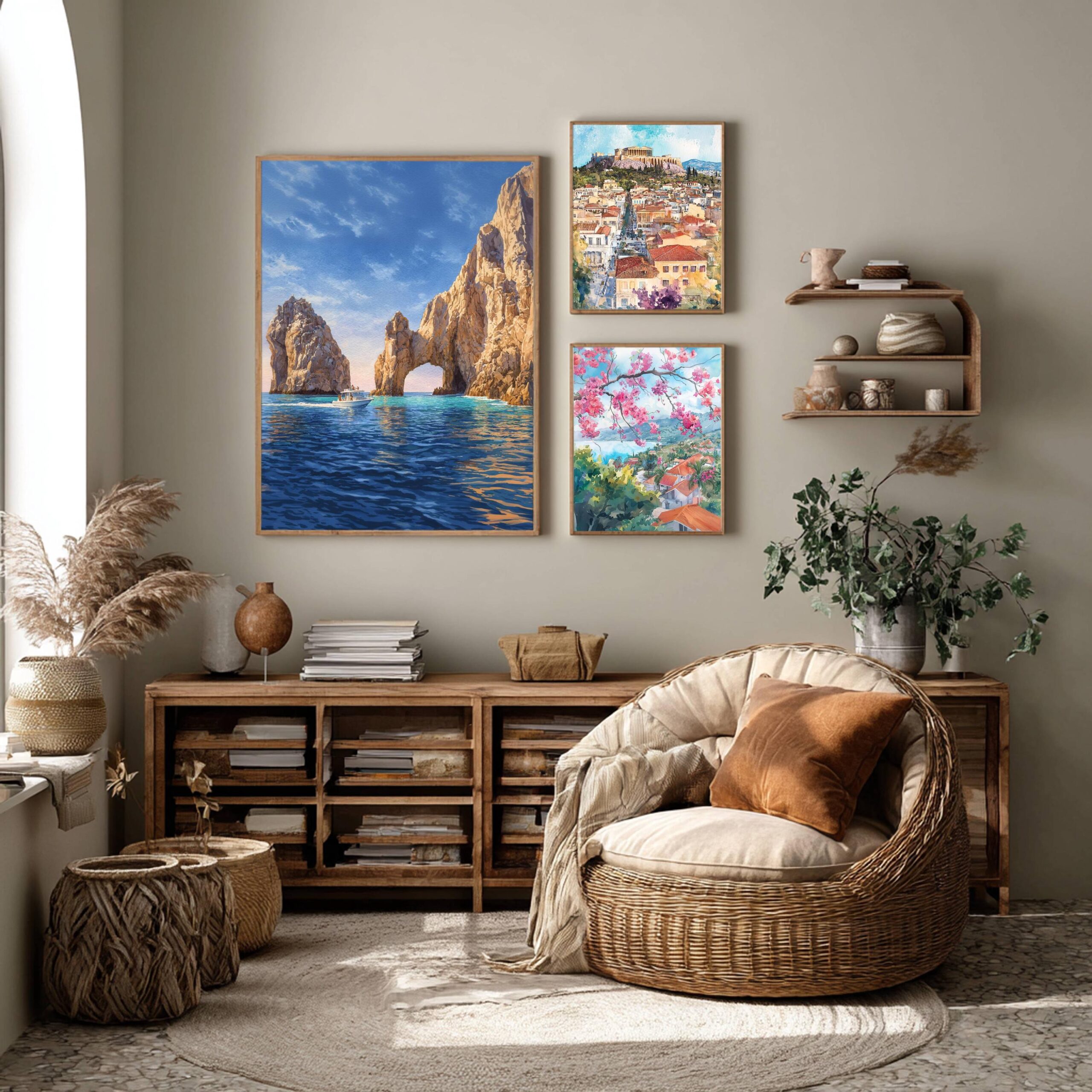 Arch of Cabo San Lucas Mexico Watercolor: Mexican Travel Art Poster - Image 2