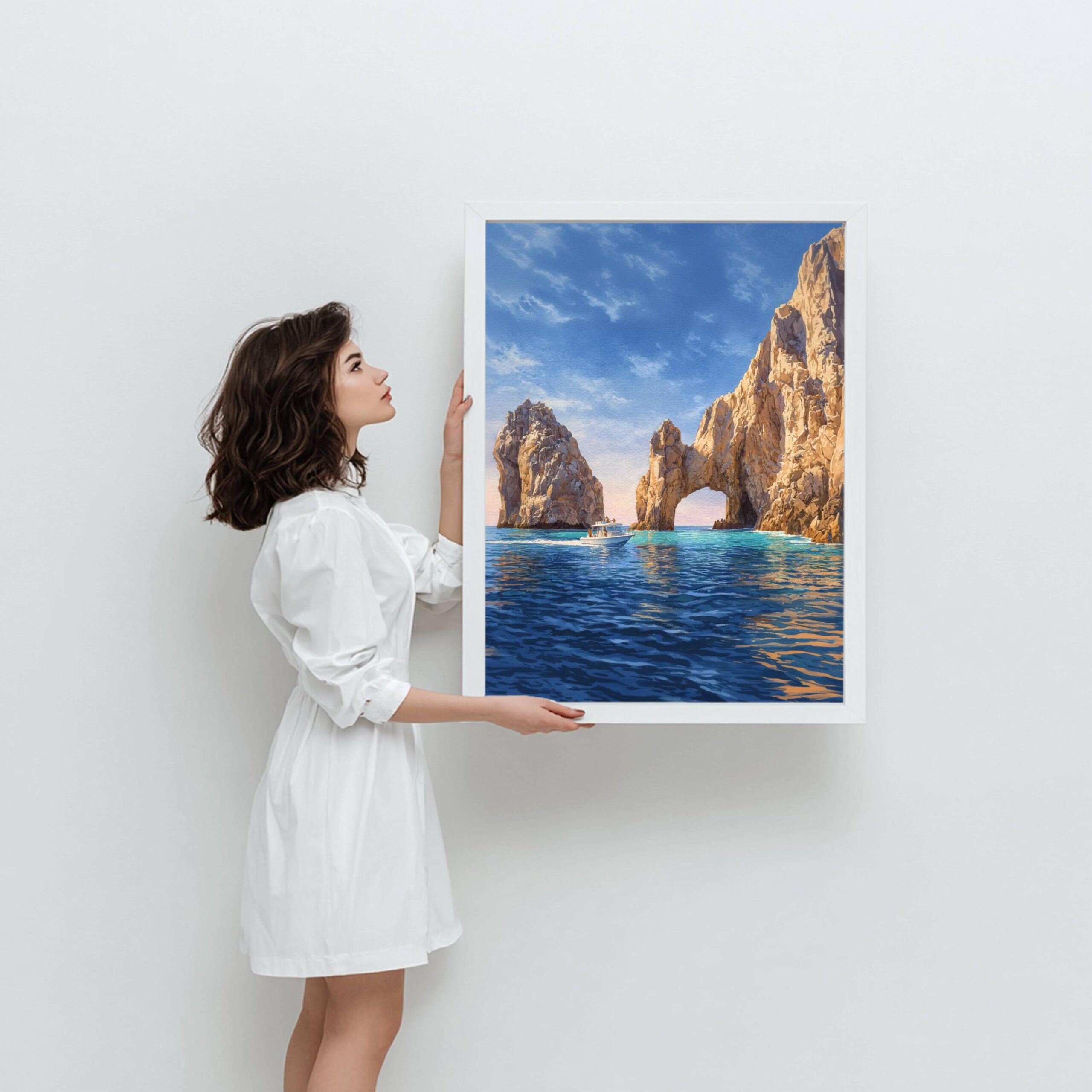 Arch of Cabo San Lucas Mexico Watercolor: Mexican Travel Art Poster - Image 4