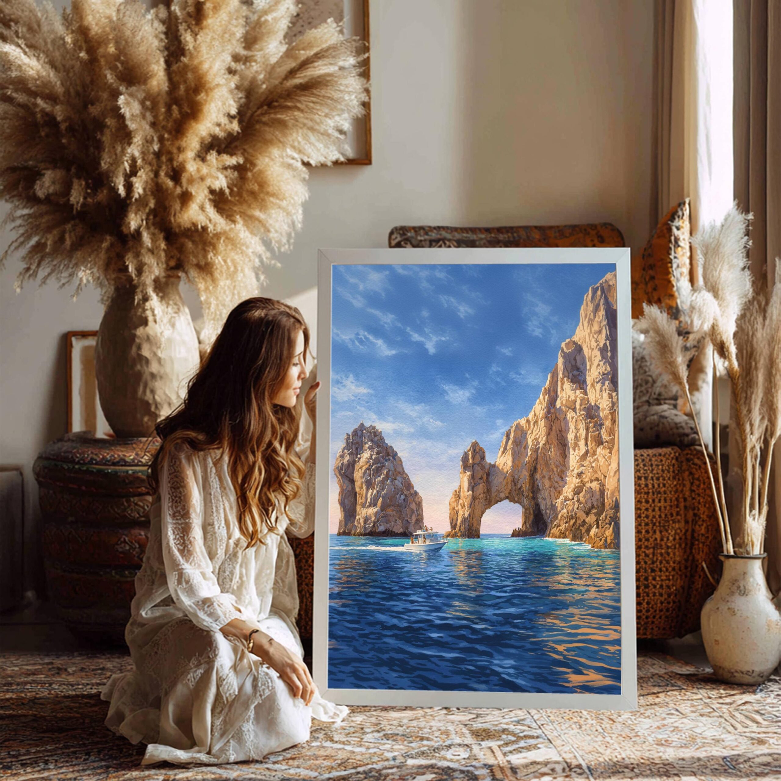 Arch of Cabo San Lucas Mexico Watercolor: Mexican Travel Art Poster - Image 3