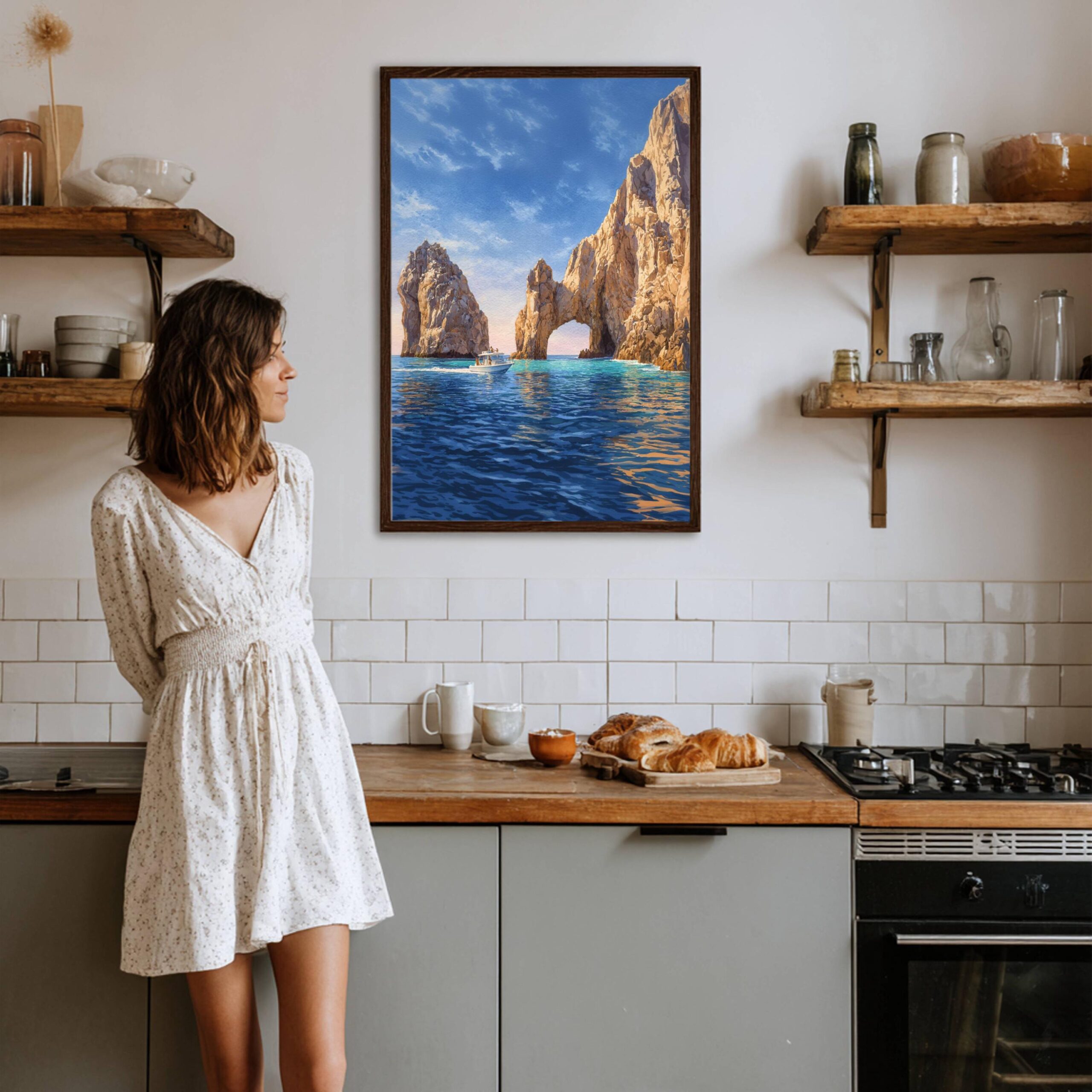 Arch of Cabo San Lucas Mexico Watercolor: Mexican Travel Art Poster - Image 5