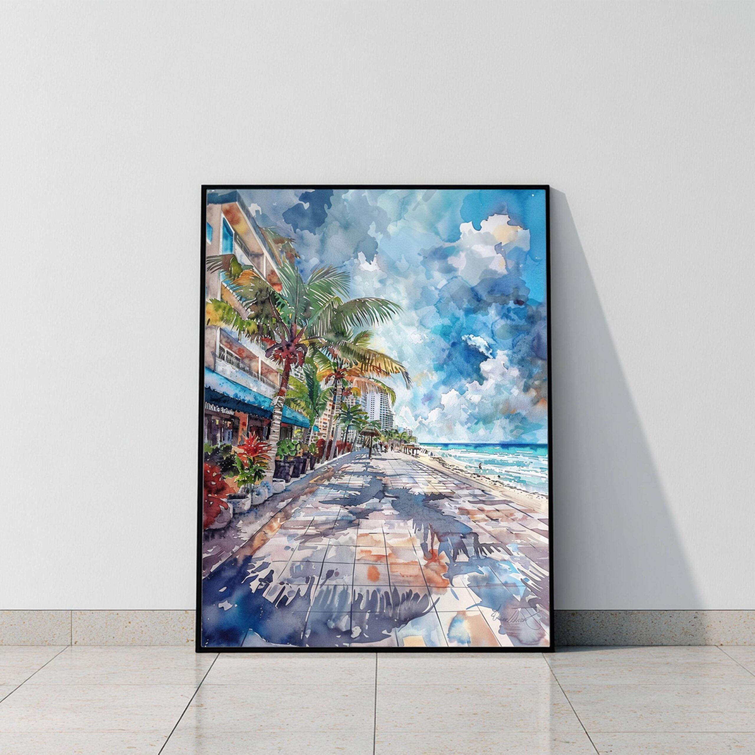 Playa del Carmen Mexico Watercolor: Travel Art Poster - Image 10