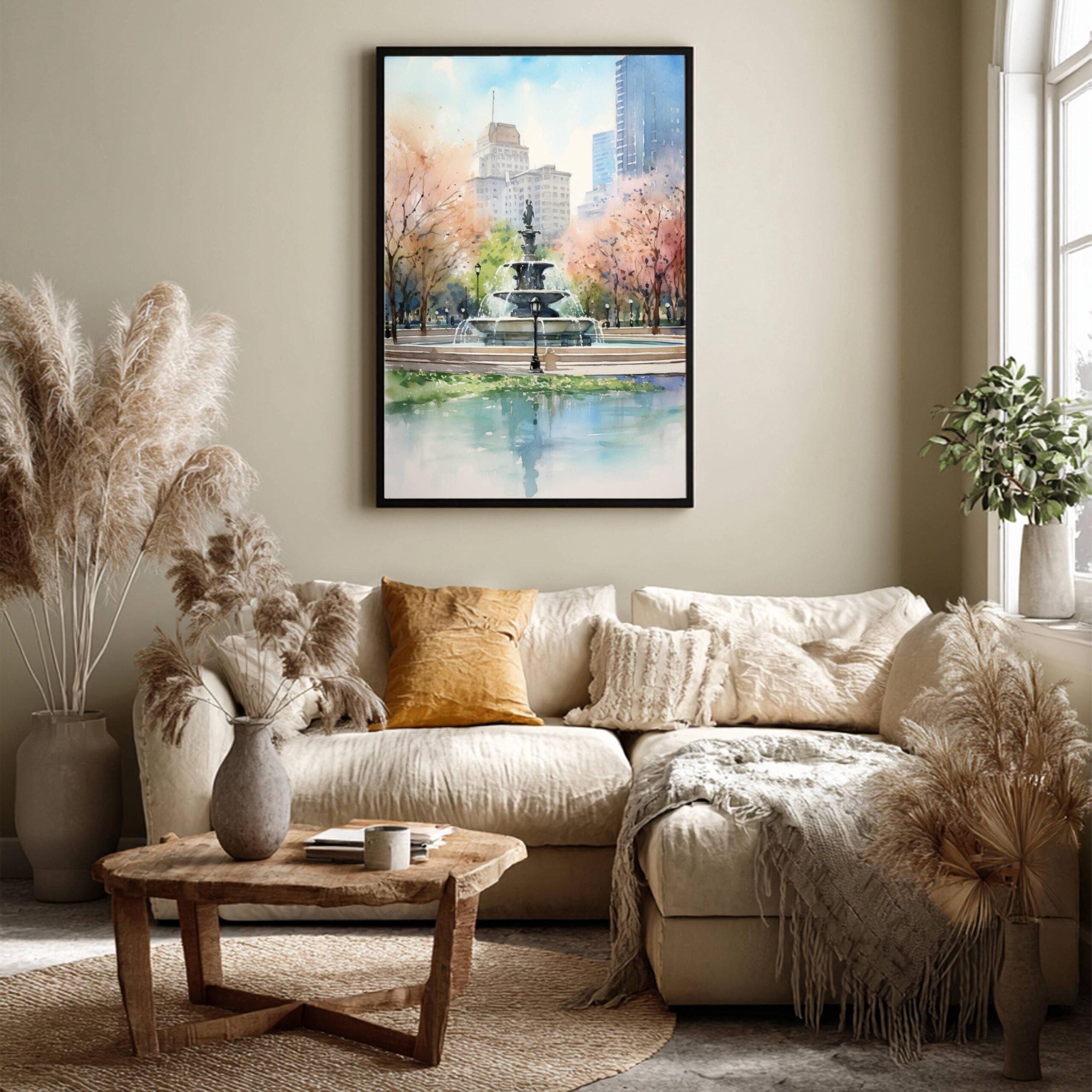 The Buckingham Fountain Chicago Watercolor Print: USA Travel Art Poster - Image 7