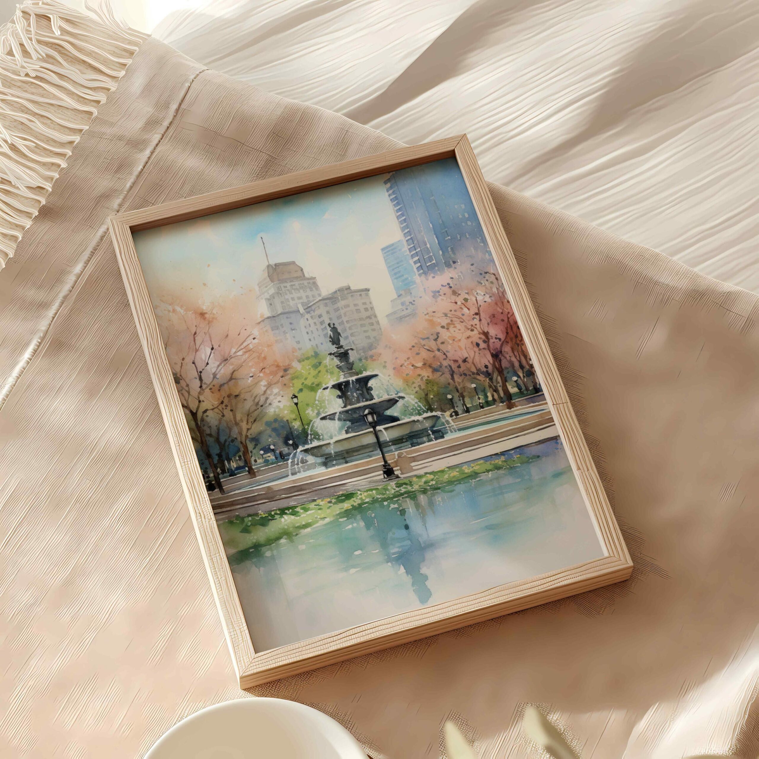 The Buckingham Fountain Chicago Watercolor Print: USA Travel Art Poster - Image 8