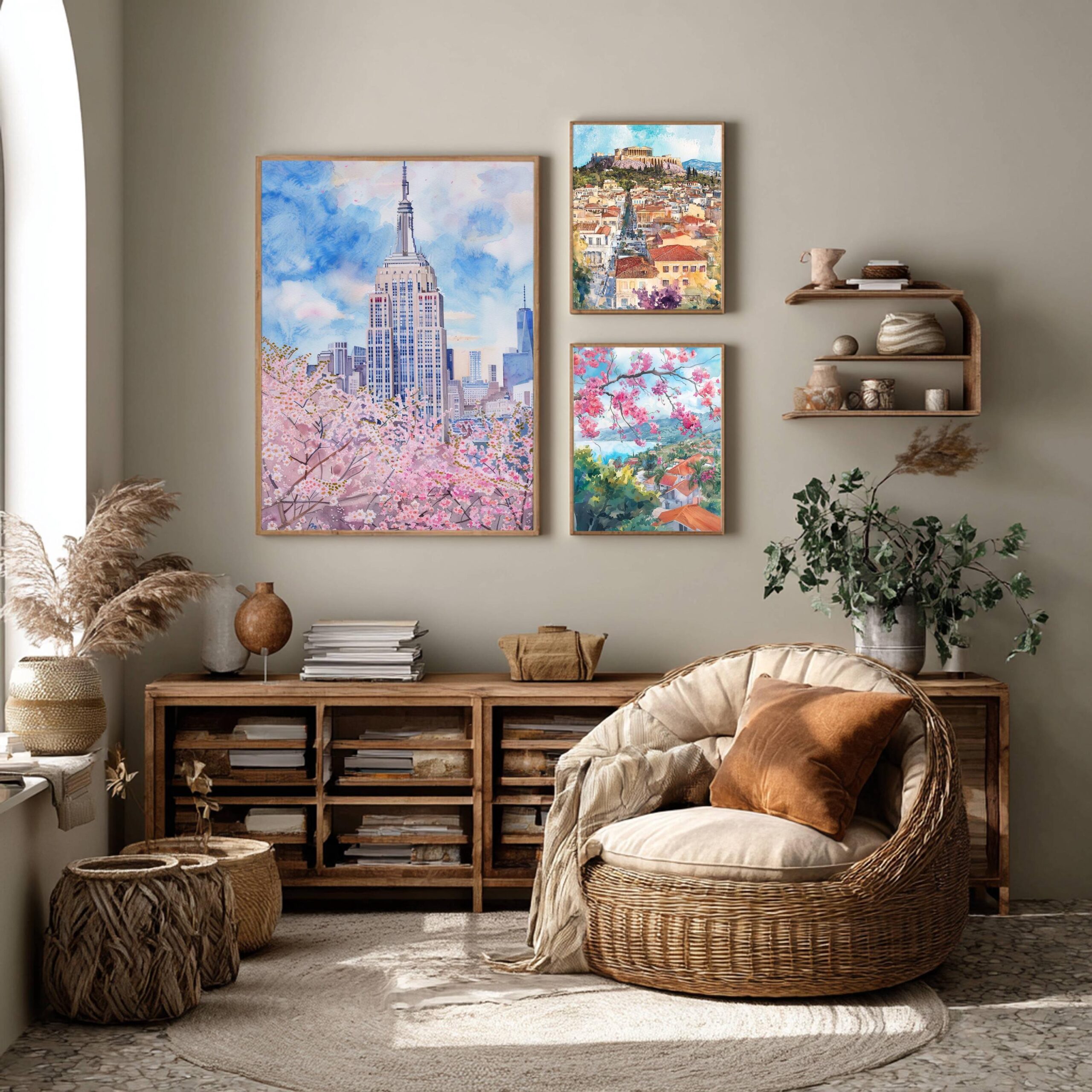 The Empire State Building New York Watercolor: USA Travel Poster - Image 2