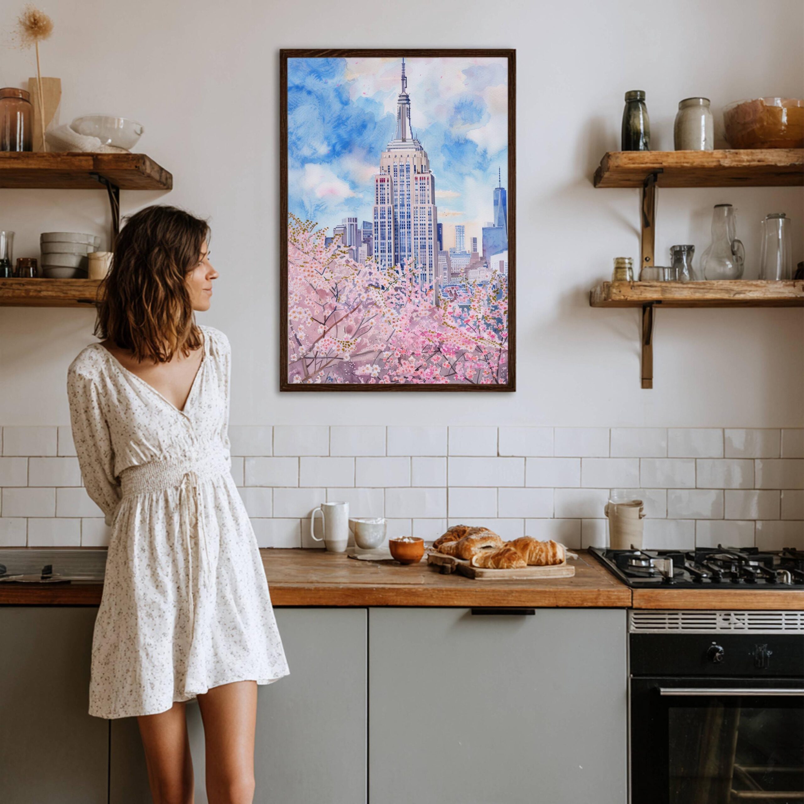 The Empire State Building New York Watercolor: USA Travel Poster - Image 4