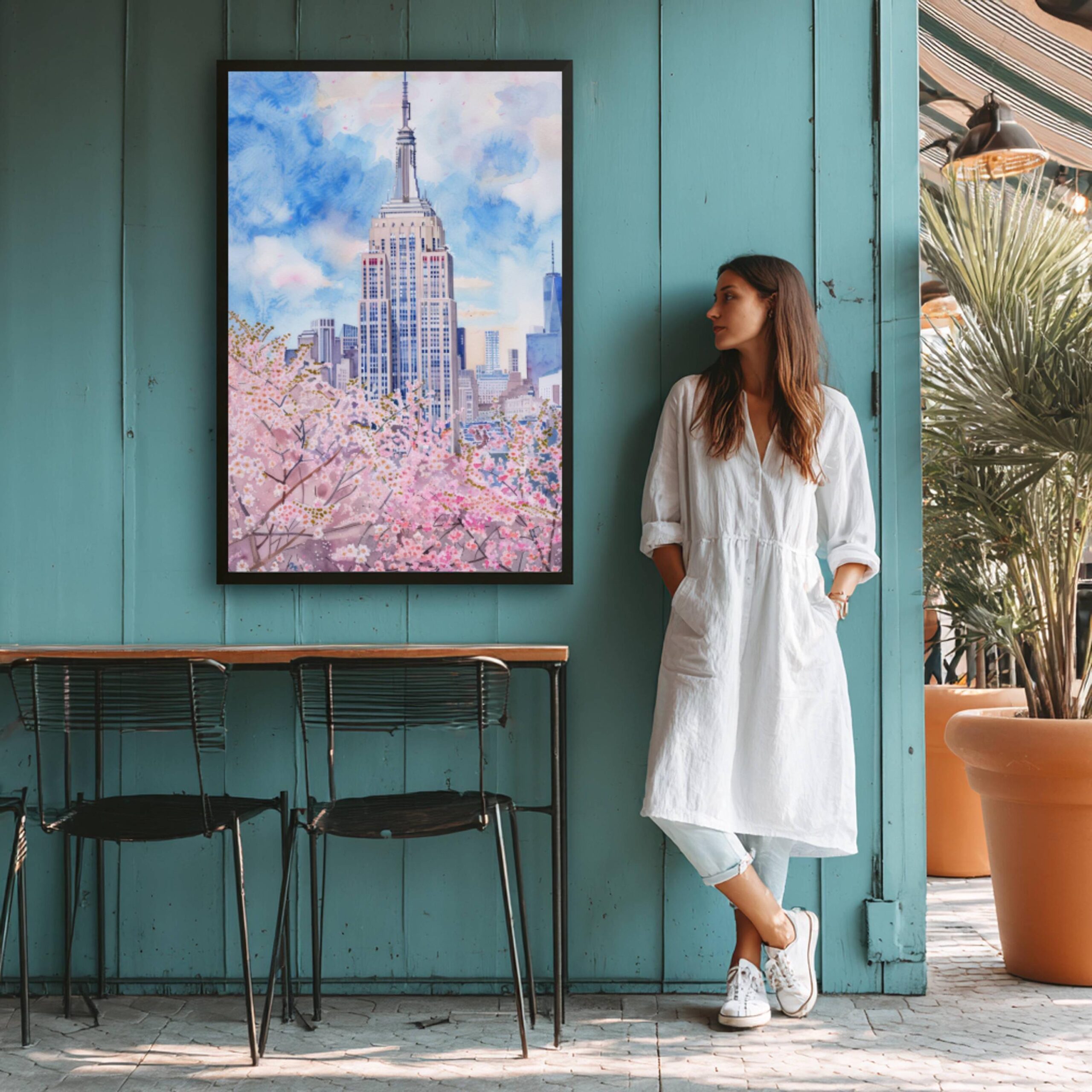 The Empire State Building New York Watercolor: USA Travel Poster - Image 5