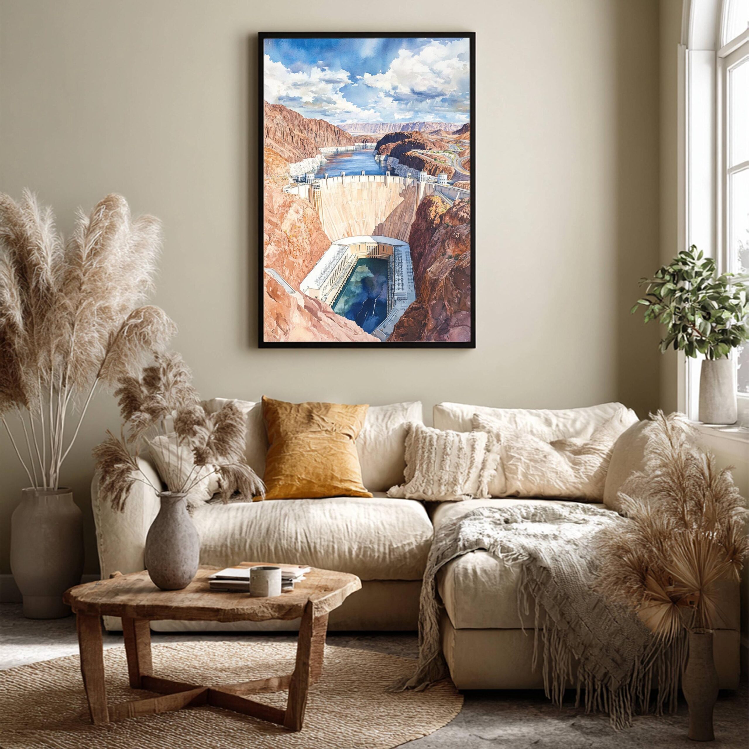 The Hoover Dam Nevada Arizona Watercolor: USA Travel Poster - Image 8