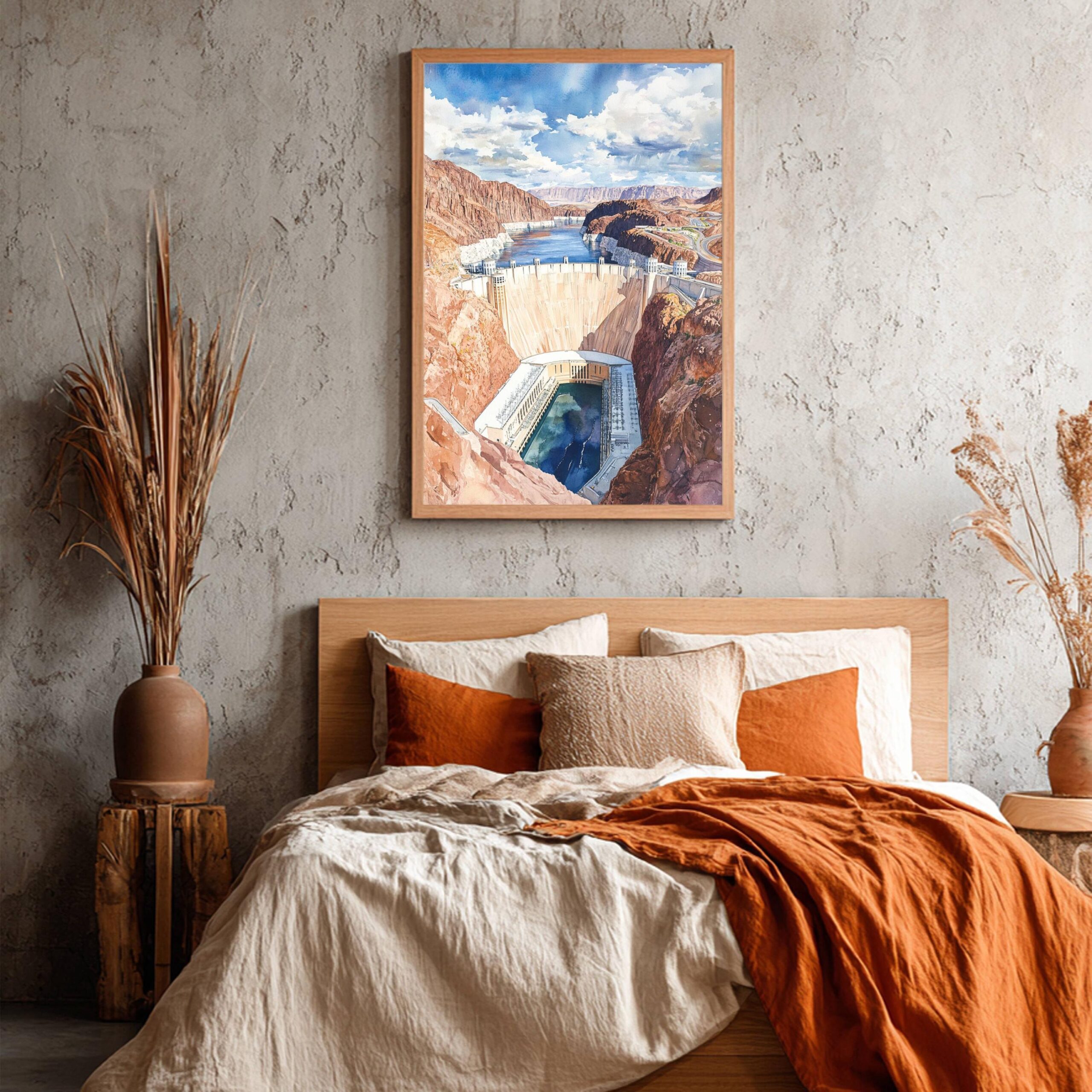The Hoover Dam Nevada Arizona Watercolor: USA Travel Poster - Image 7