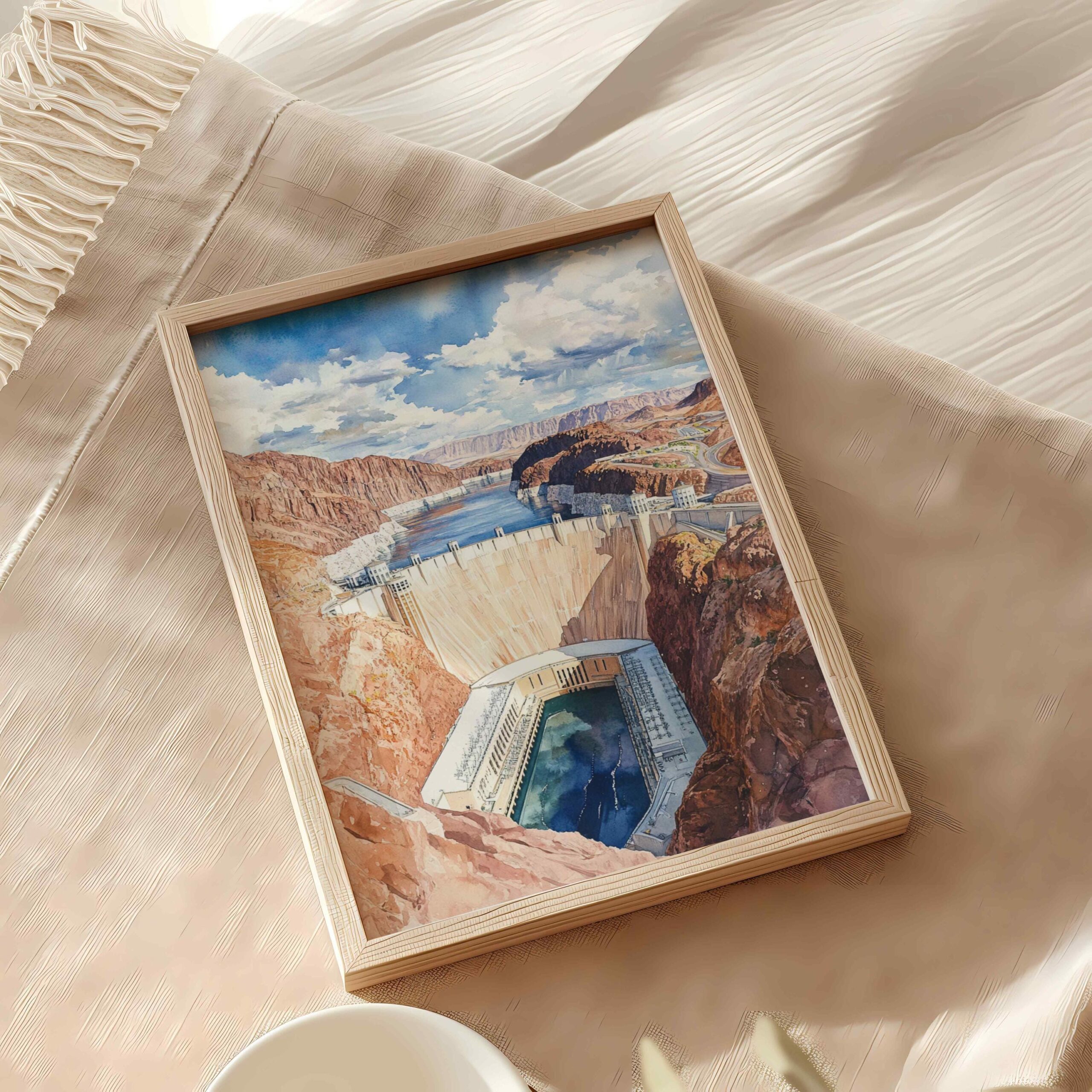 The Hoover Dam Nevada Arizona Watercolor: USA Travel Poster - Image 10