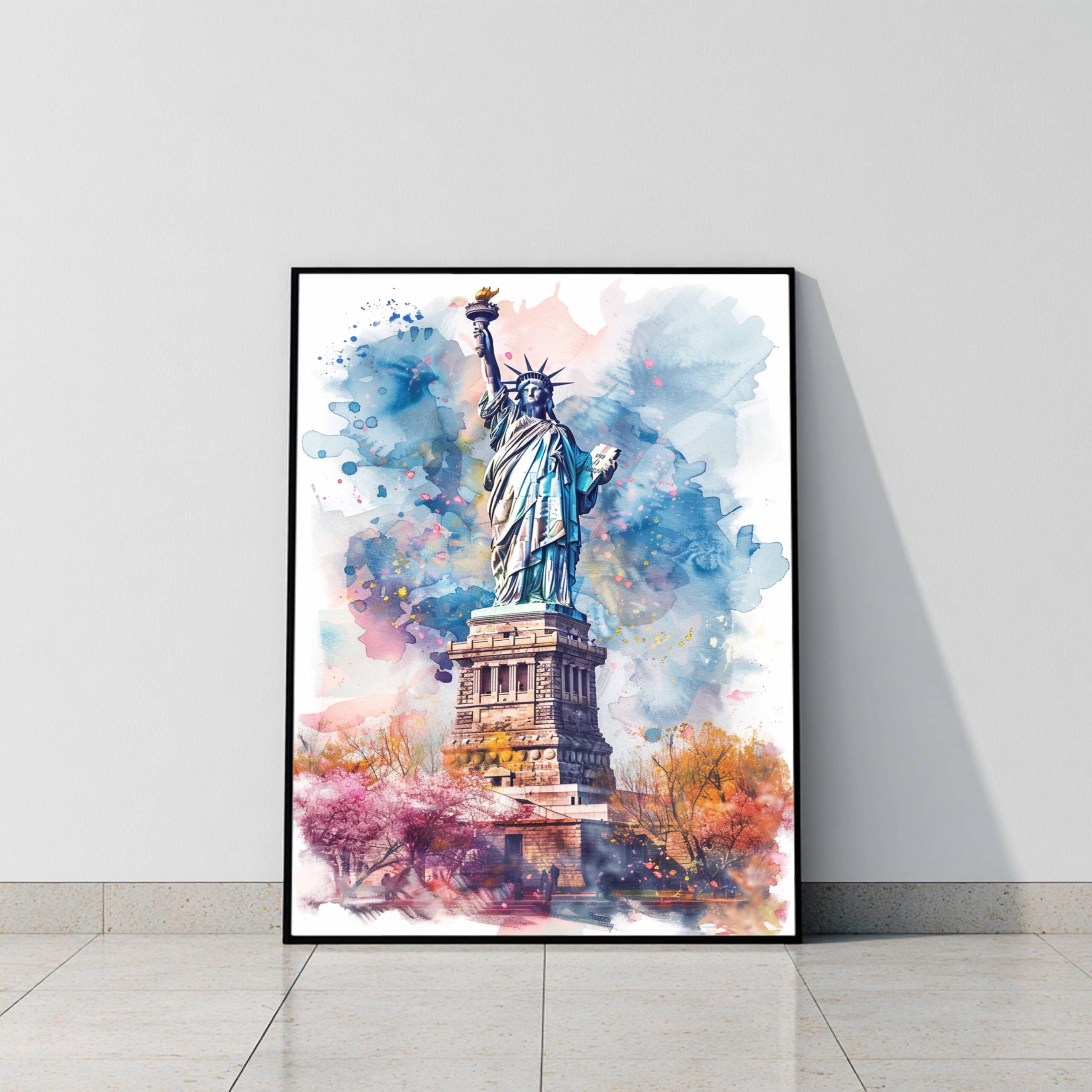 Statue of Liberty New York Watercolor: USA Travel Poster - Image 9
