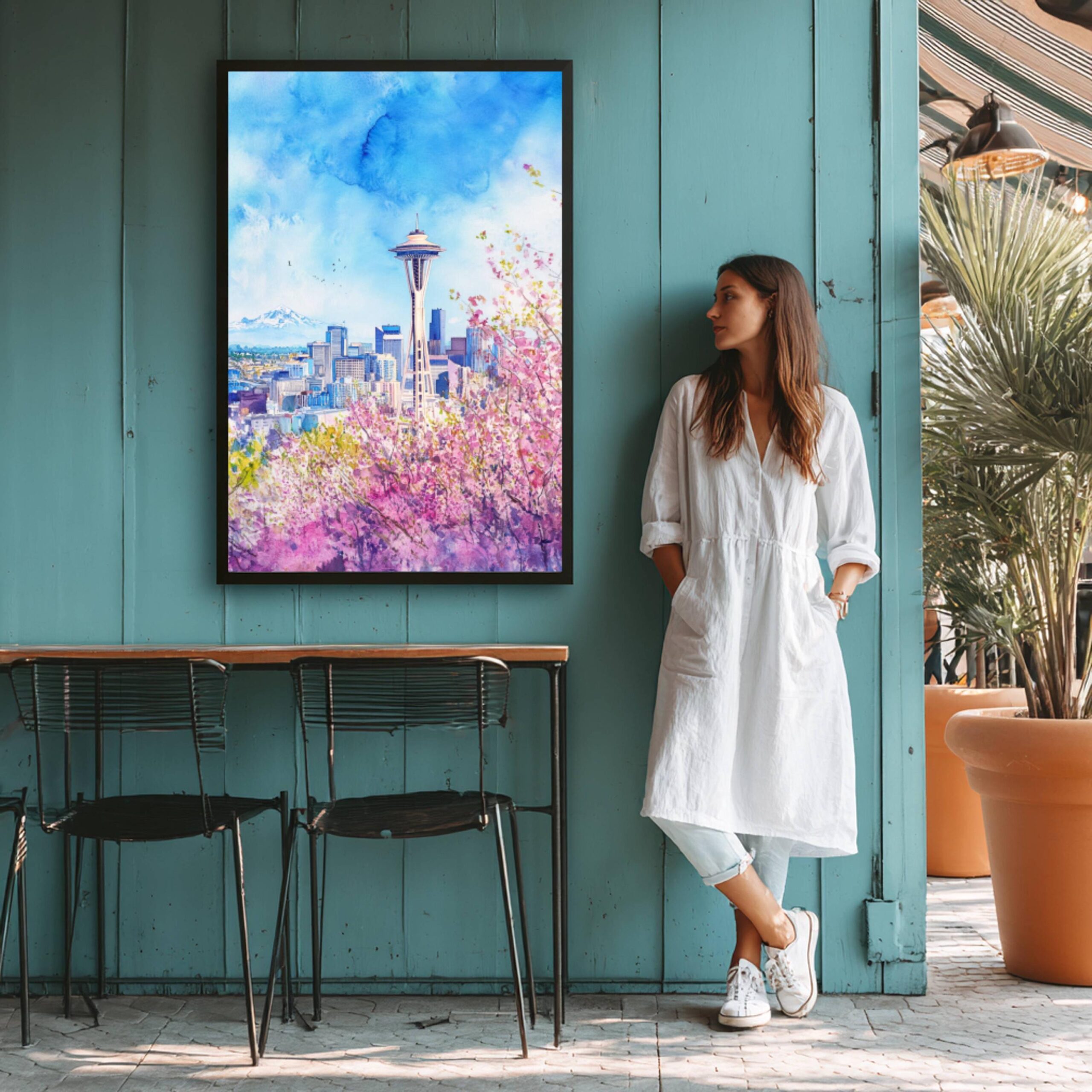 The Space Needle Seattle Washington State Watercolor: USA Travel Poster - Image 6