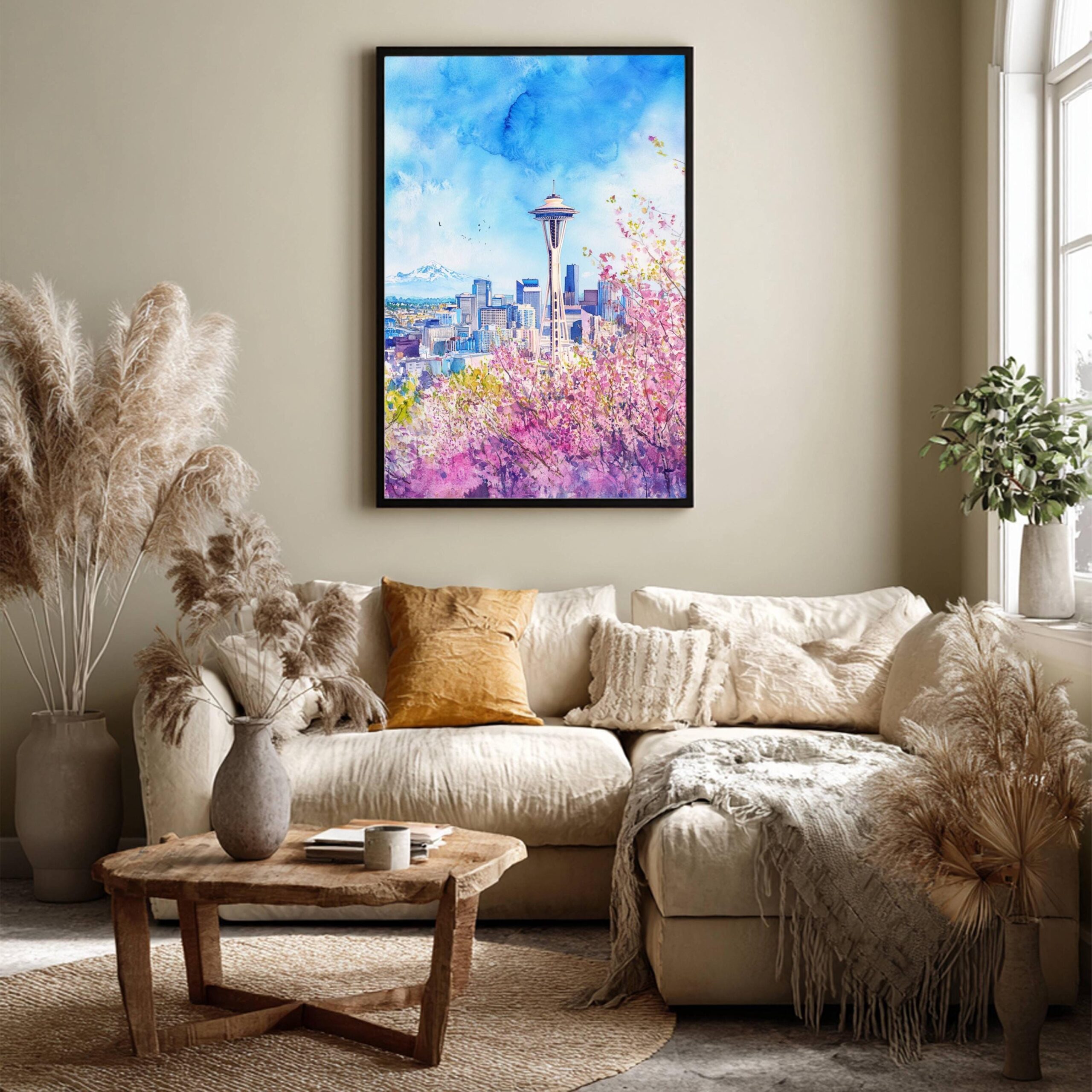 The Space Needle Seattle Washington State Watercolor: USA Travel Poster - Image 8