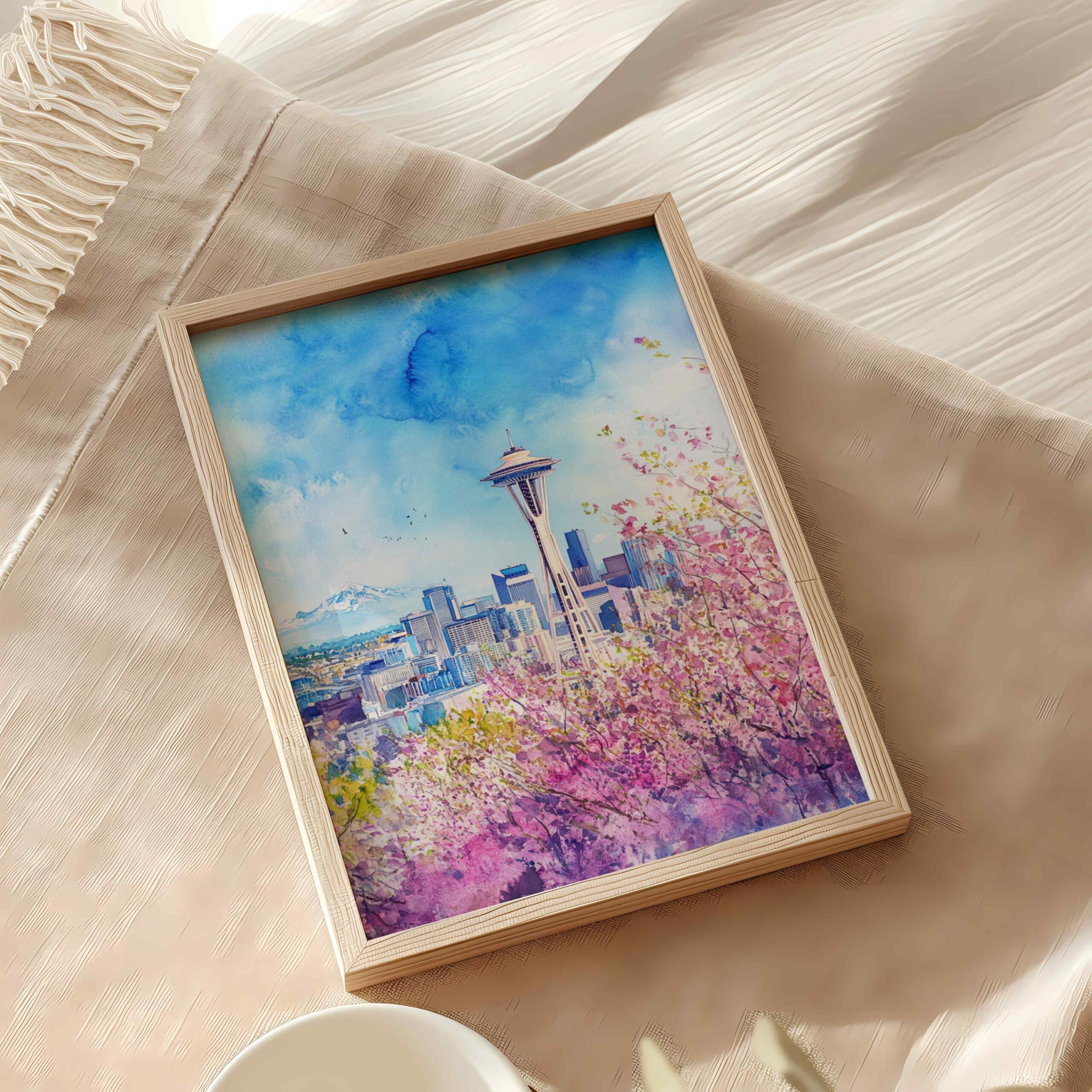 The Space Needle Seattle Washington State Watercolor: USA Travel Poster - Image 10