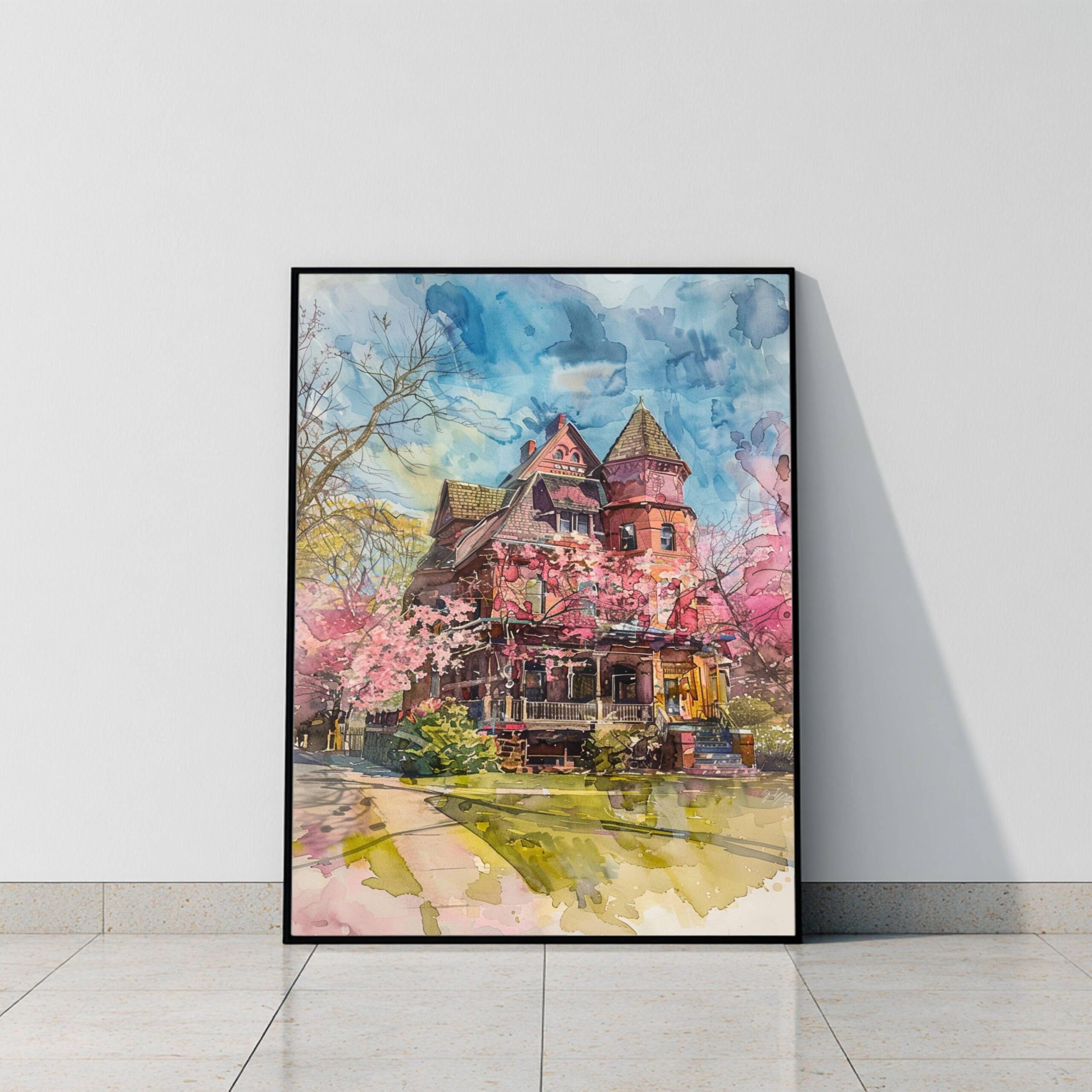 The Mark Twain House Hartford Connecticut Watercolor: USA Travel Poster - Image 9