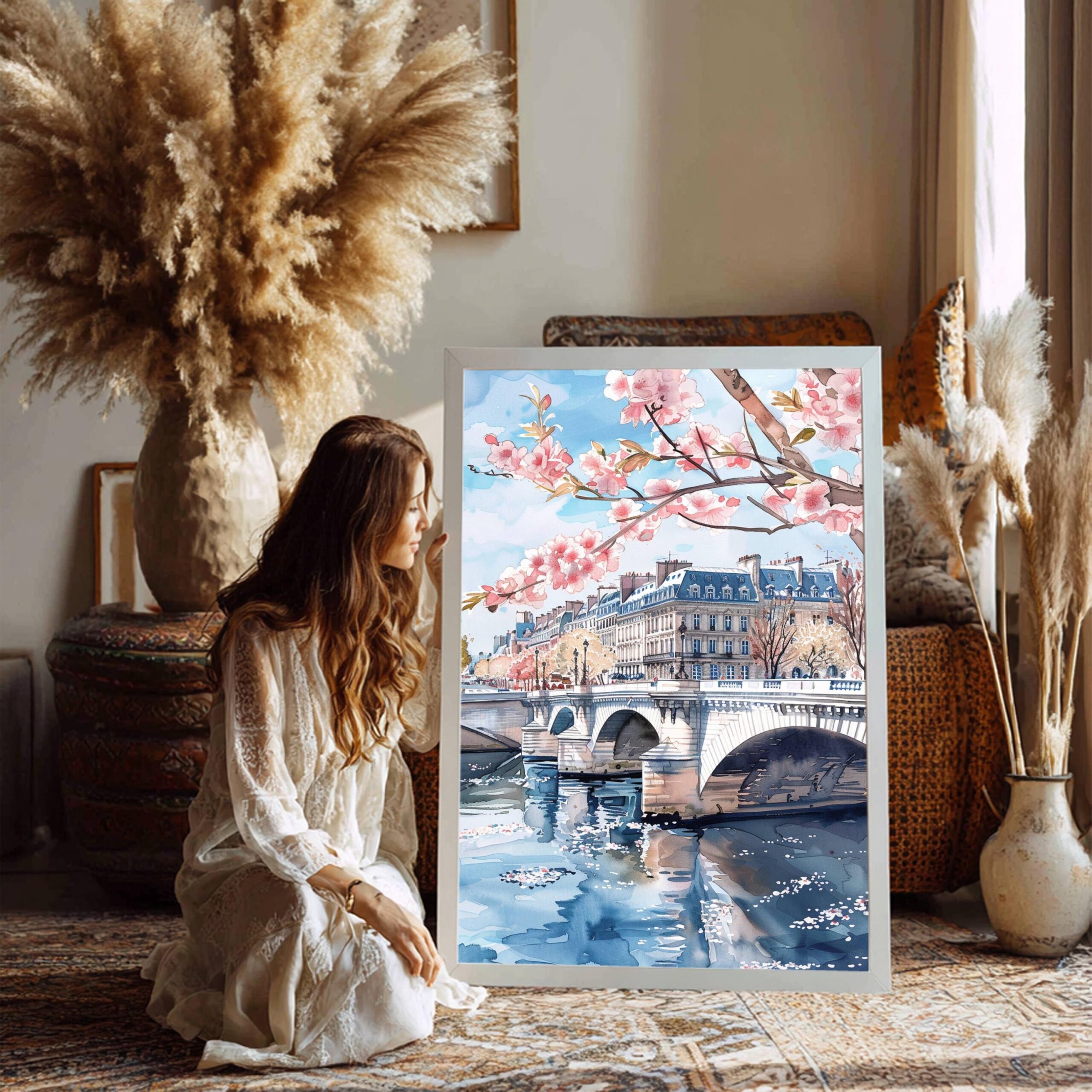 Pont Neuf Bridge Paris Watercolor: France Art Travel Poster - Image 3