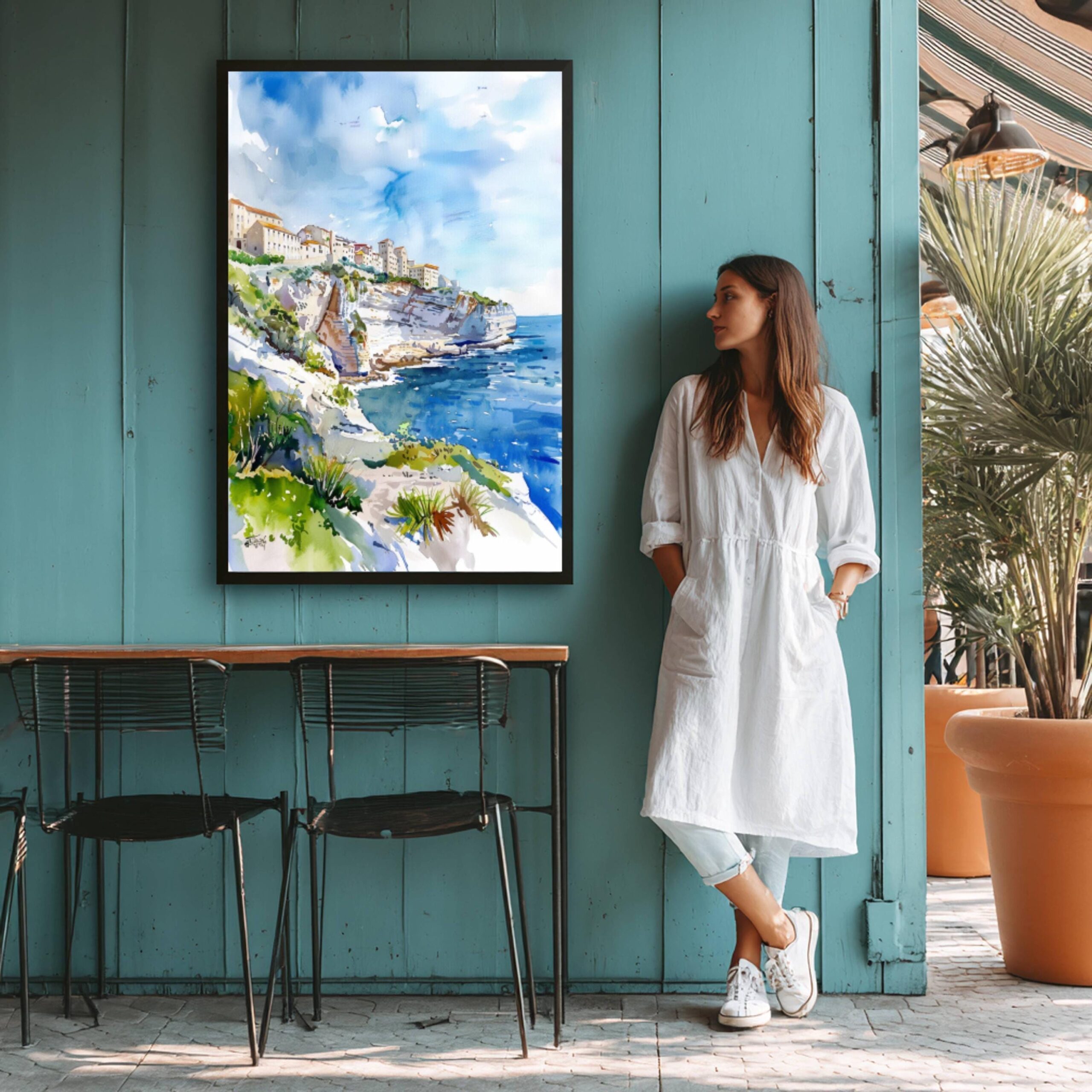 Bonifacio France Watercolor Print: France Travel Art Poster - Image 5