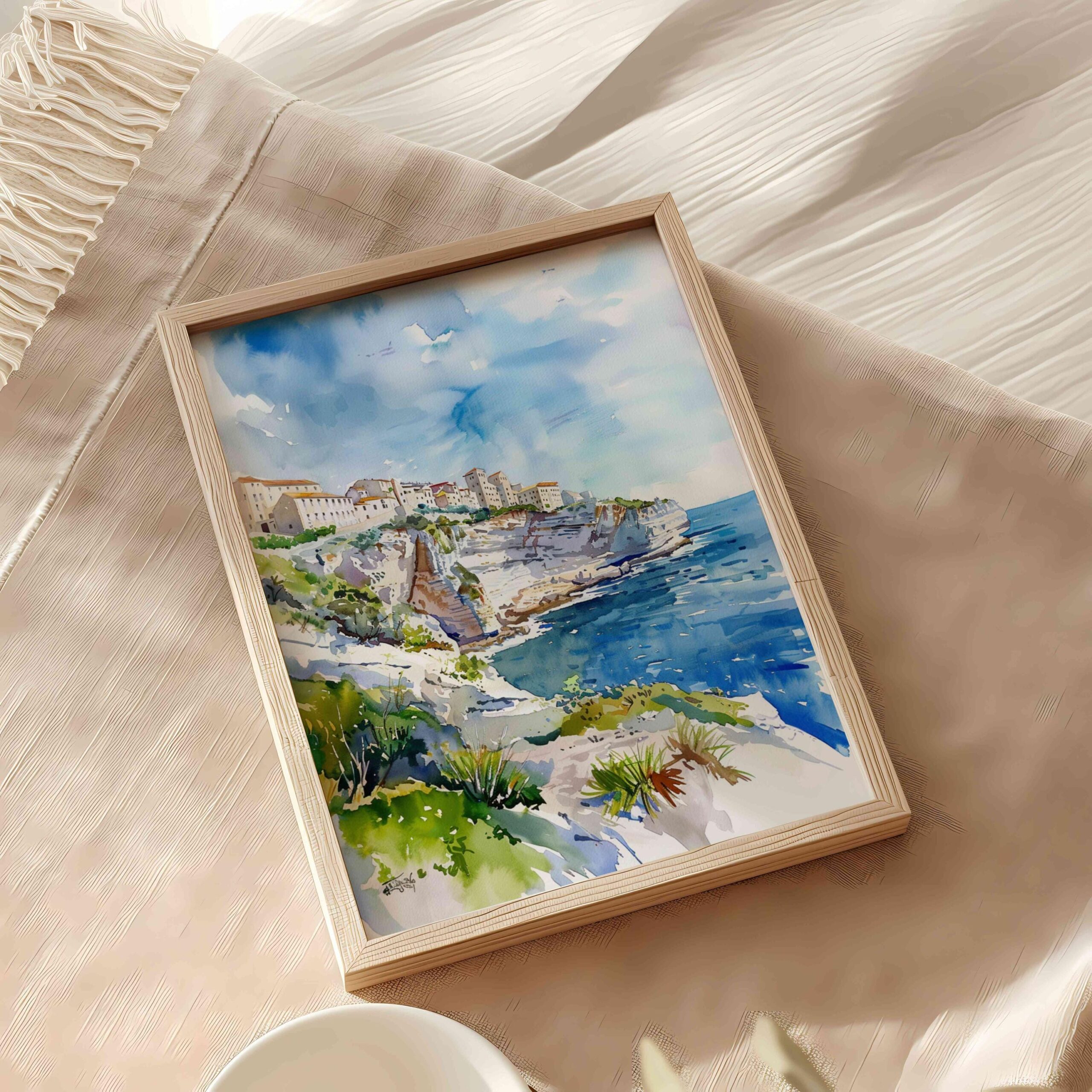 Bonifacio France Watercolor Print: France Travel Art Poster - Image 9