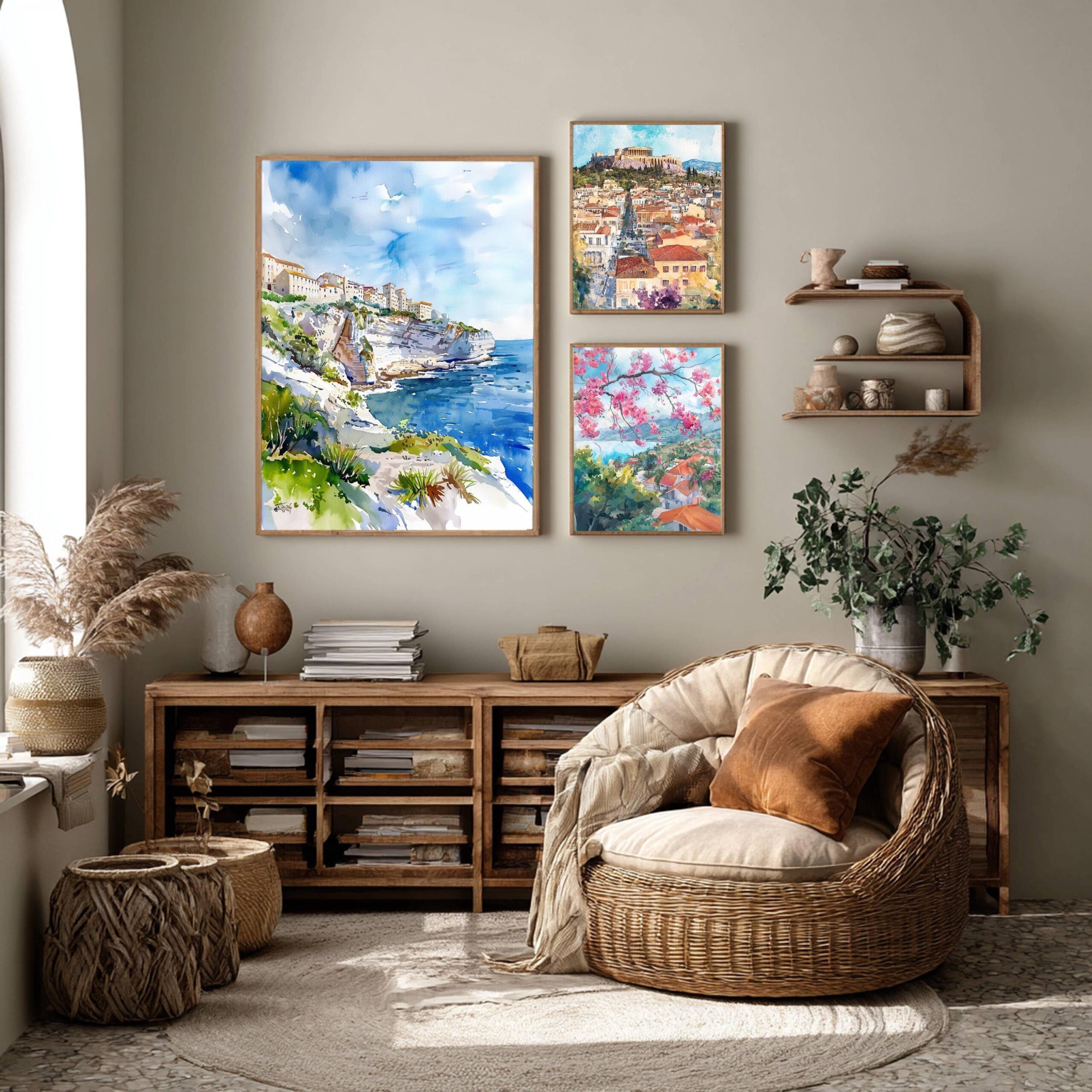 Bonifacio France Watercolor Print: France Travel Art Poster - Image 2
