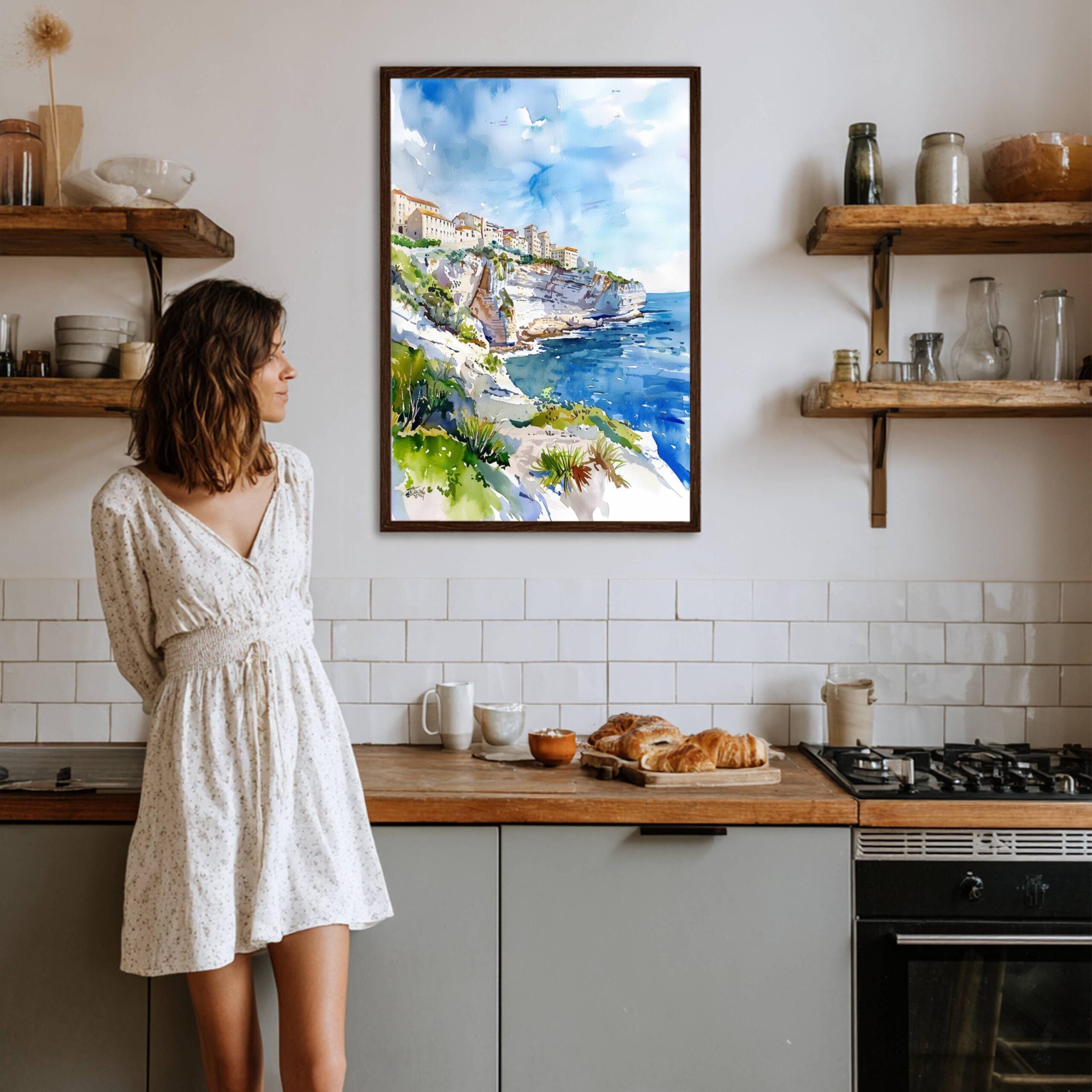 Bonifacio France Watercolor Print: France Travel Art Poster - Image 4