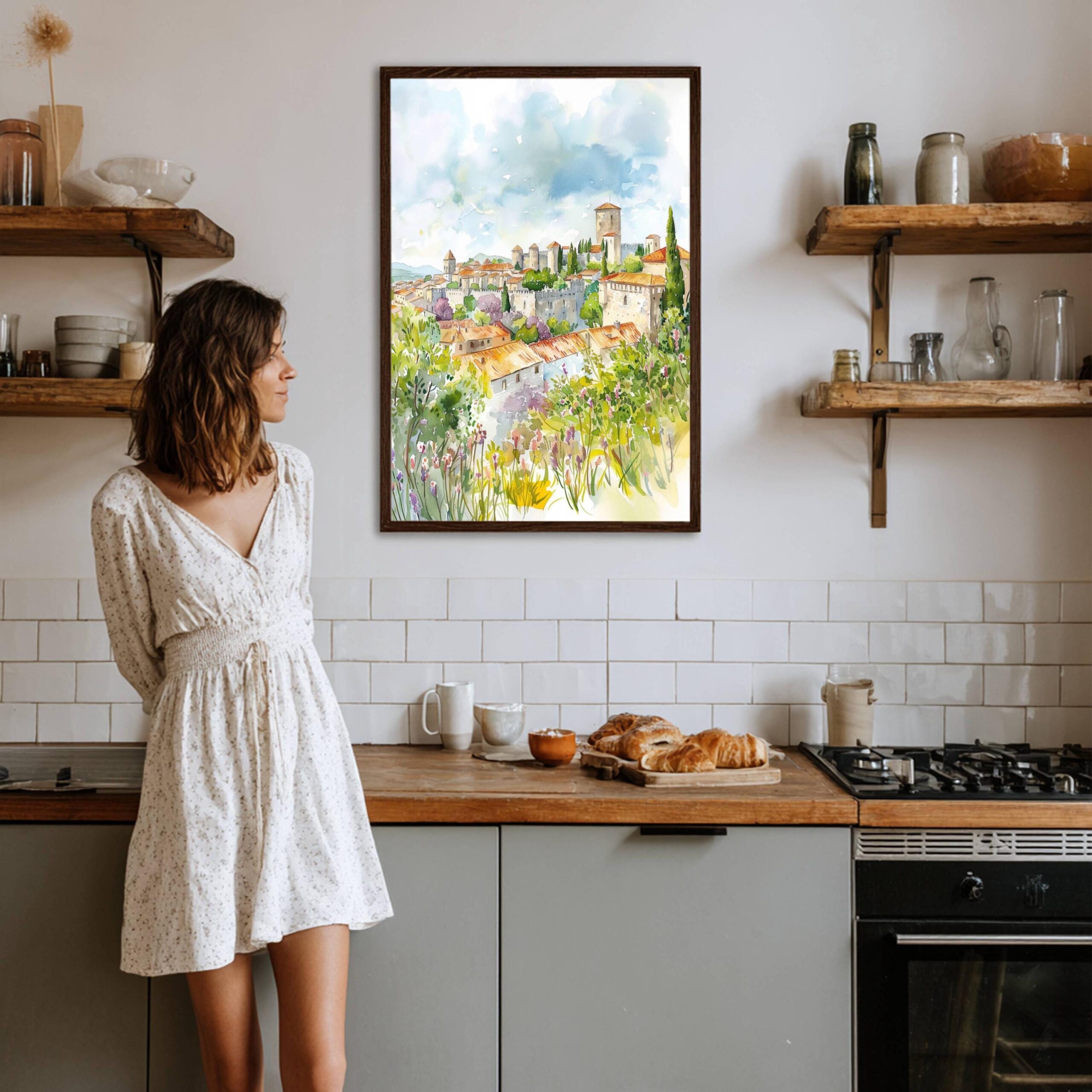 Carcassonne France Watercolor Print: European Travel Art Poster - Image 4