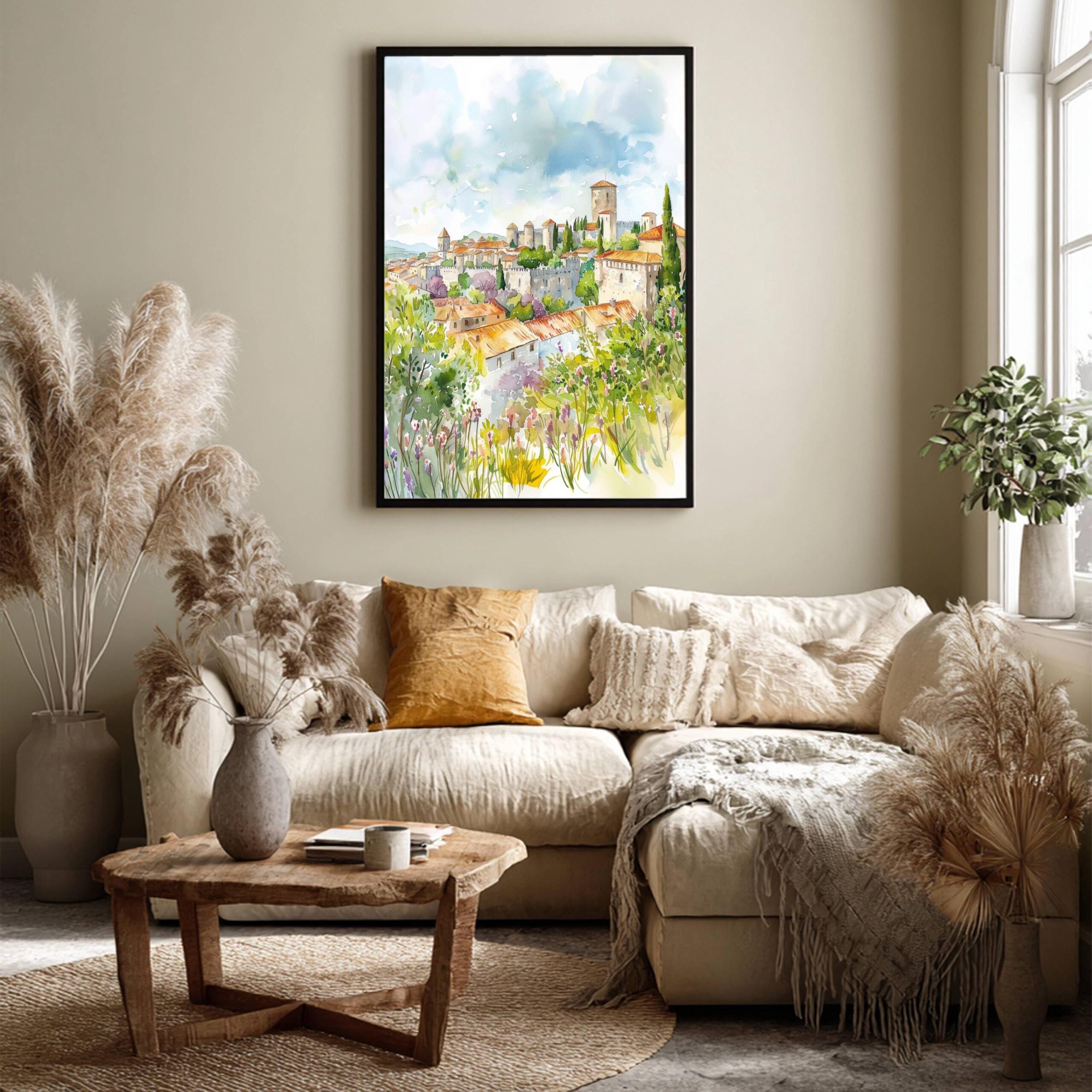 Carcassonne France Watercolor Print: European Travel Art Poster - Image 7