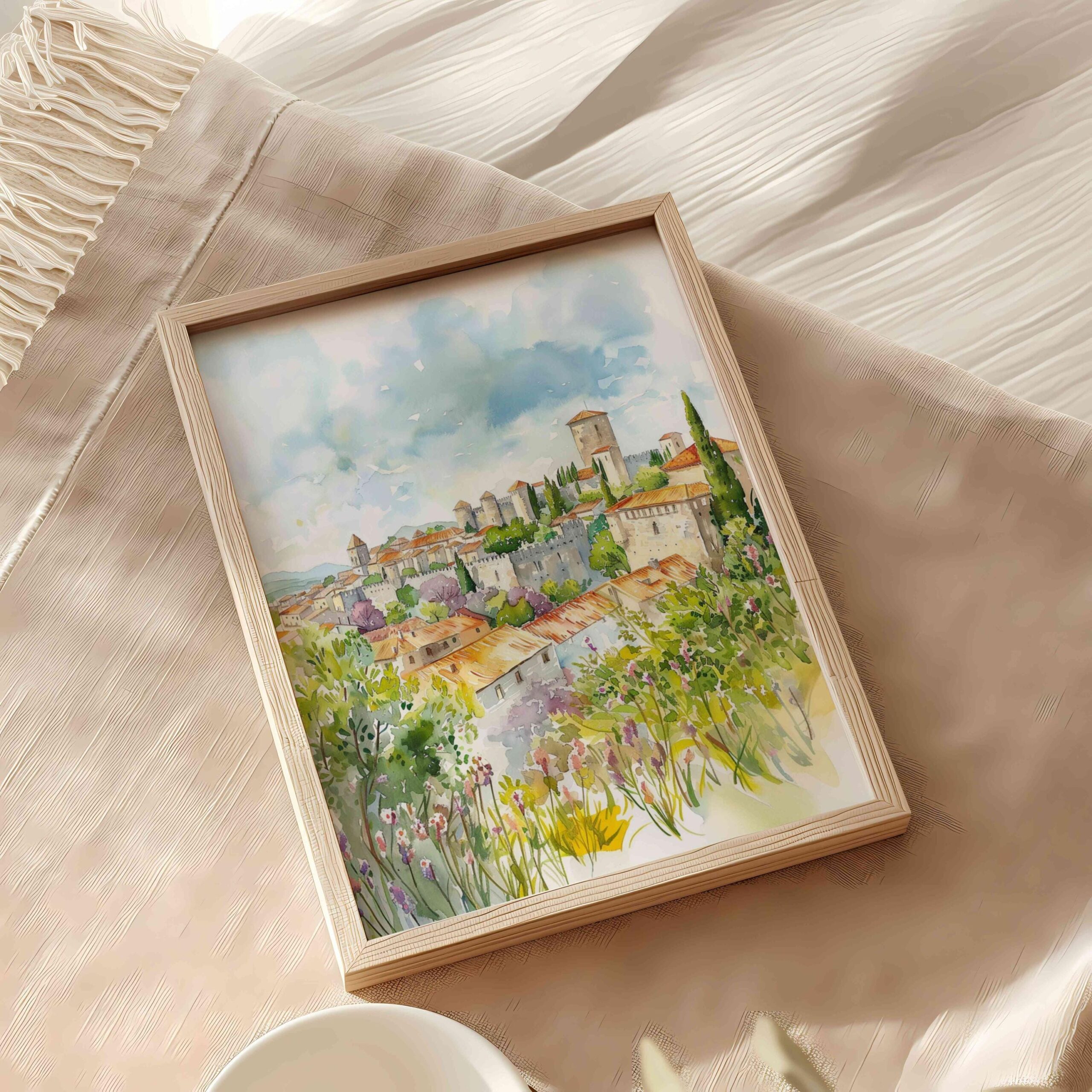 Carcassonne France Watercolor Print: European Travel Art Poster - Image 9
