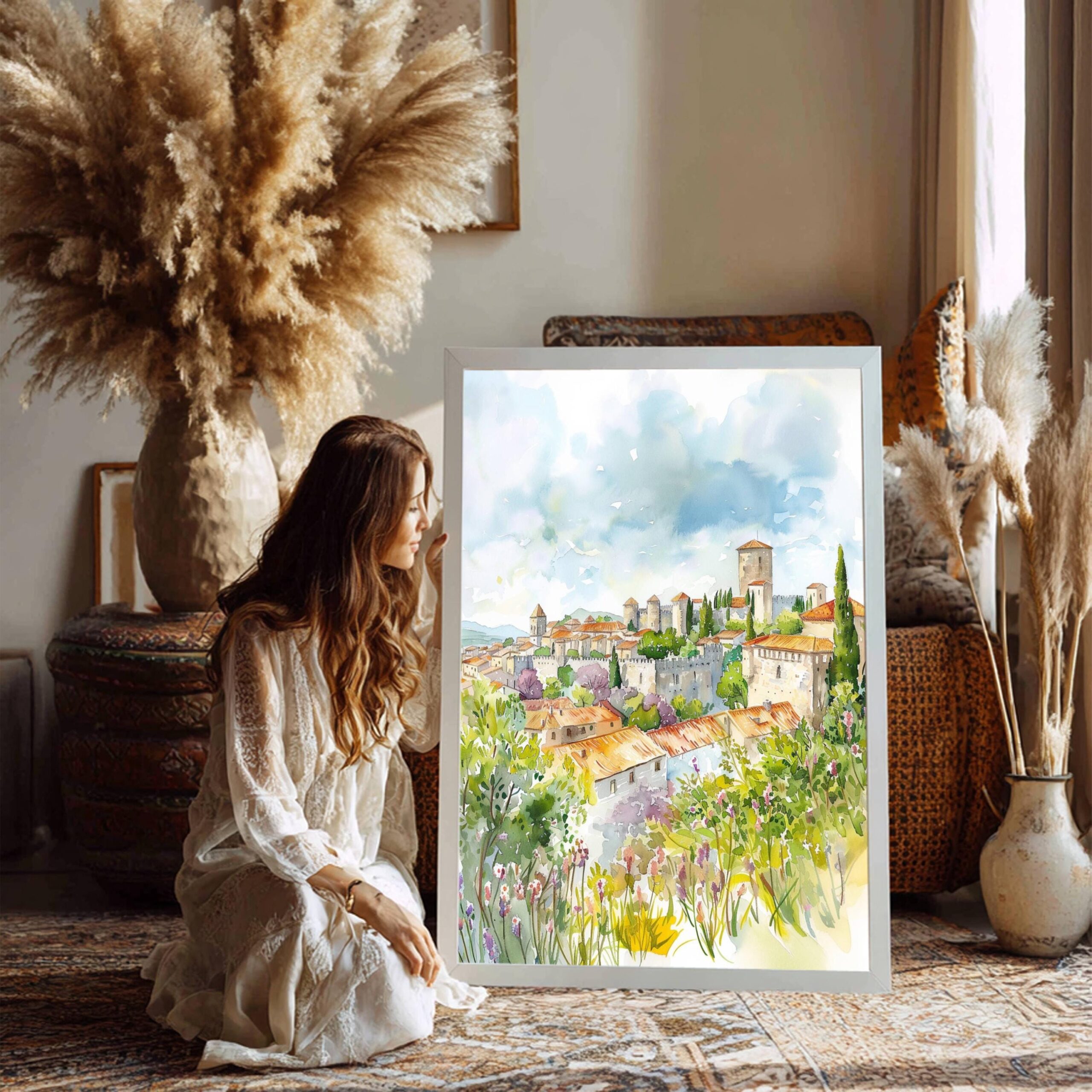 Carcassonne France Watercolor Print: European Travel Art Poster - Image 3
