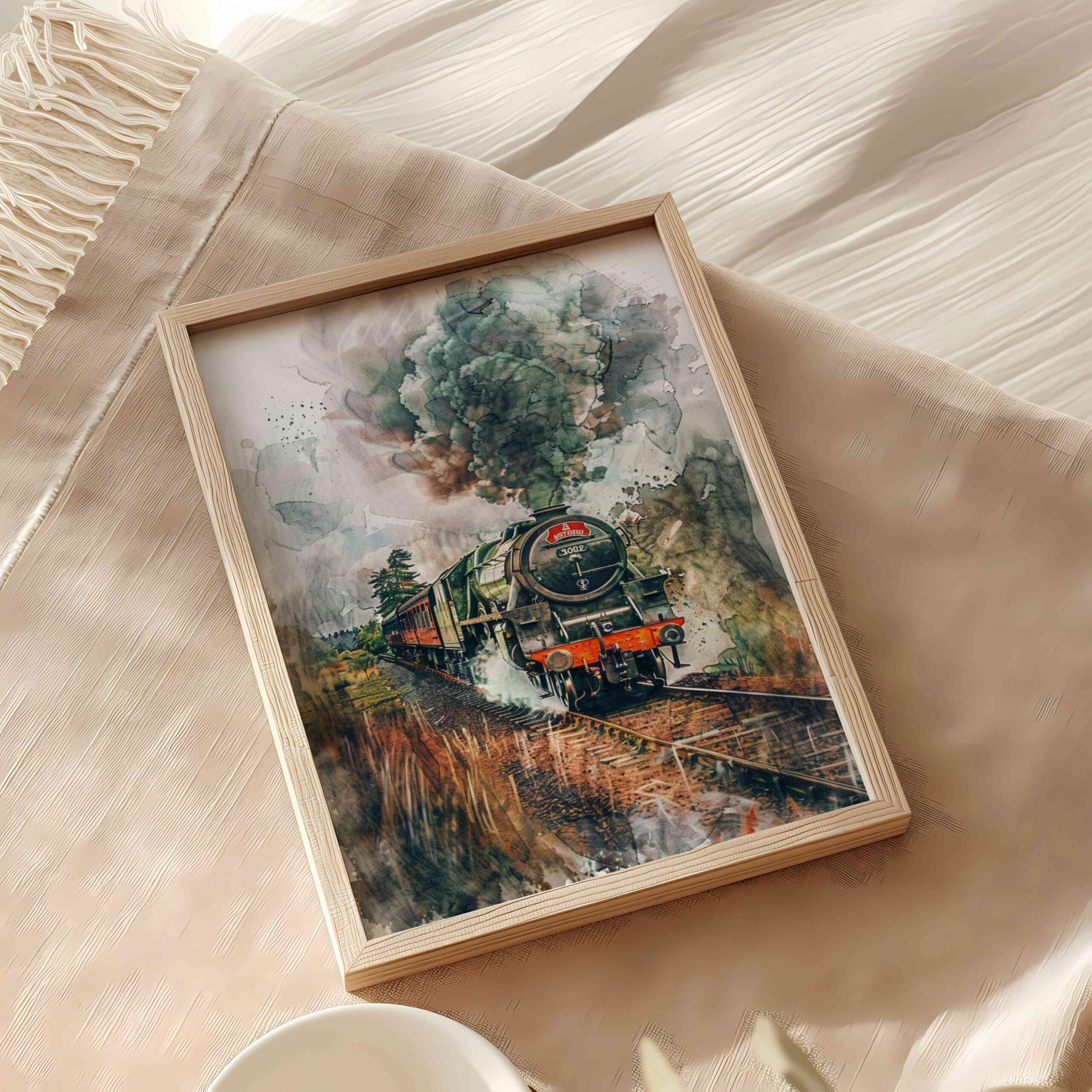 The Flying Scotsman Locomotive Watercolor: Scotland Travel Poster - Image 10