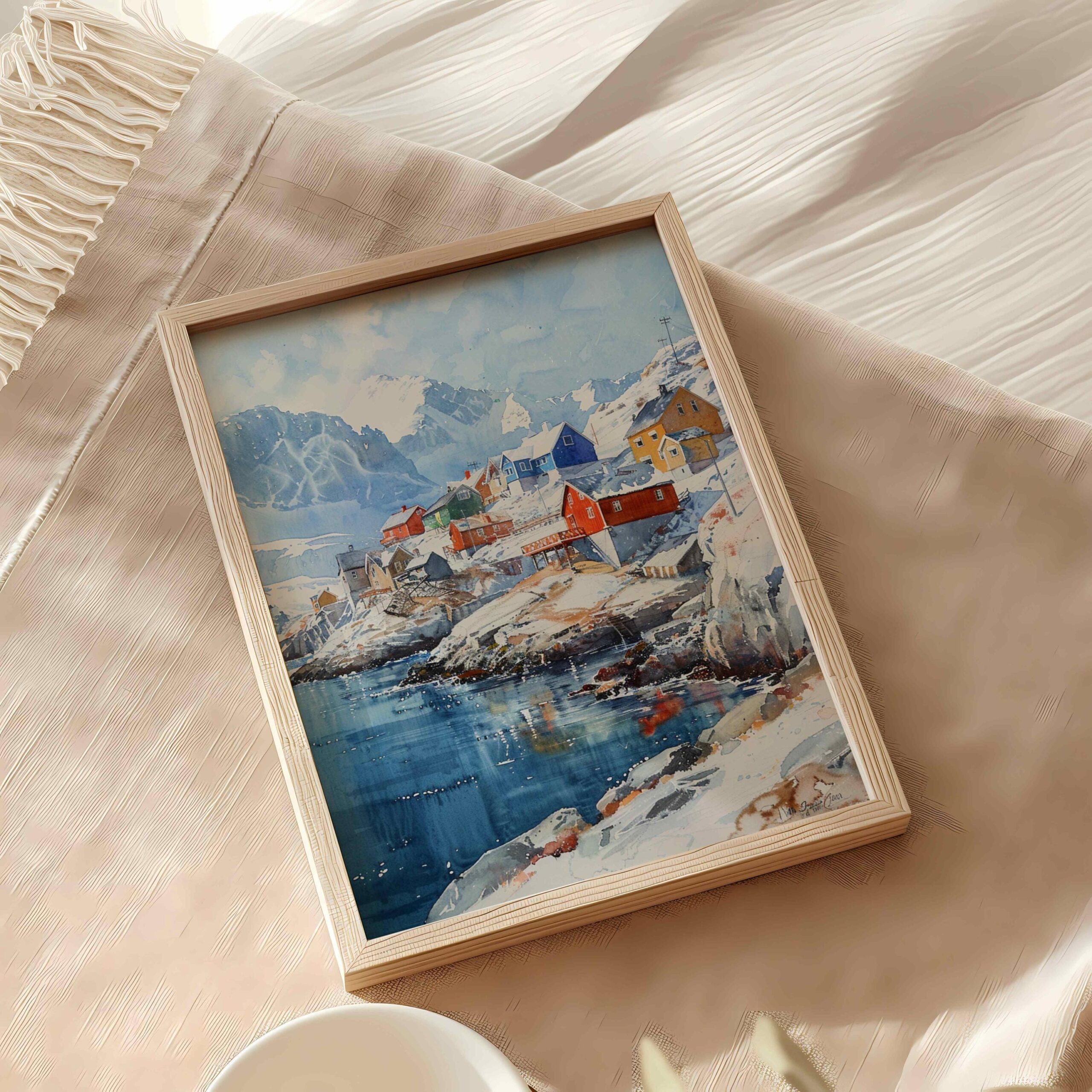 Nuuk Capital of Greenland Watercolor Print: Travel Art Poster - Image 10