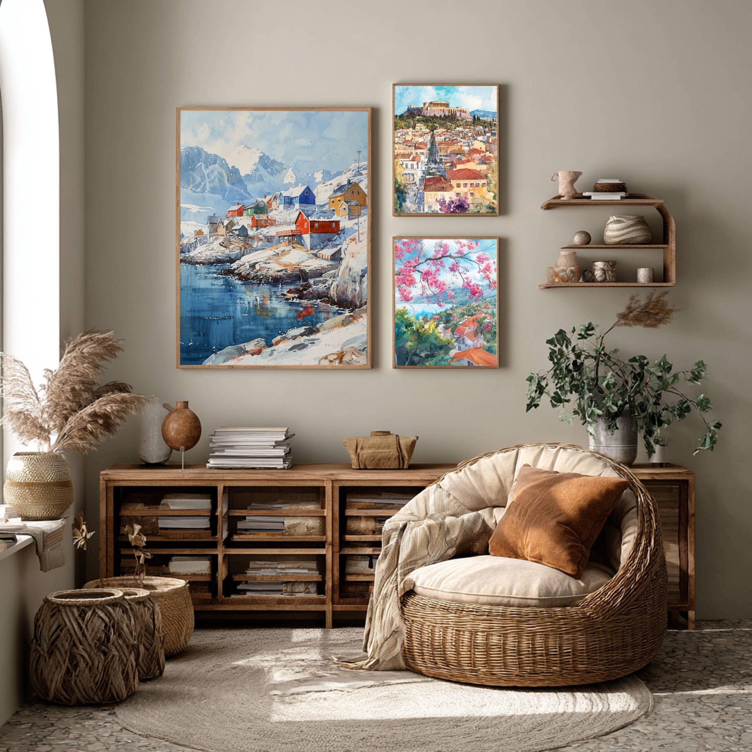 Nuuk Capital of Greenland Watercolor Print: Travel Art Poster - Image 3