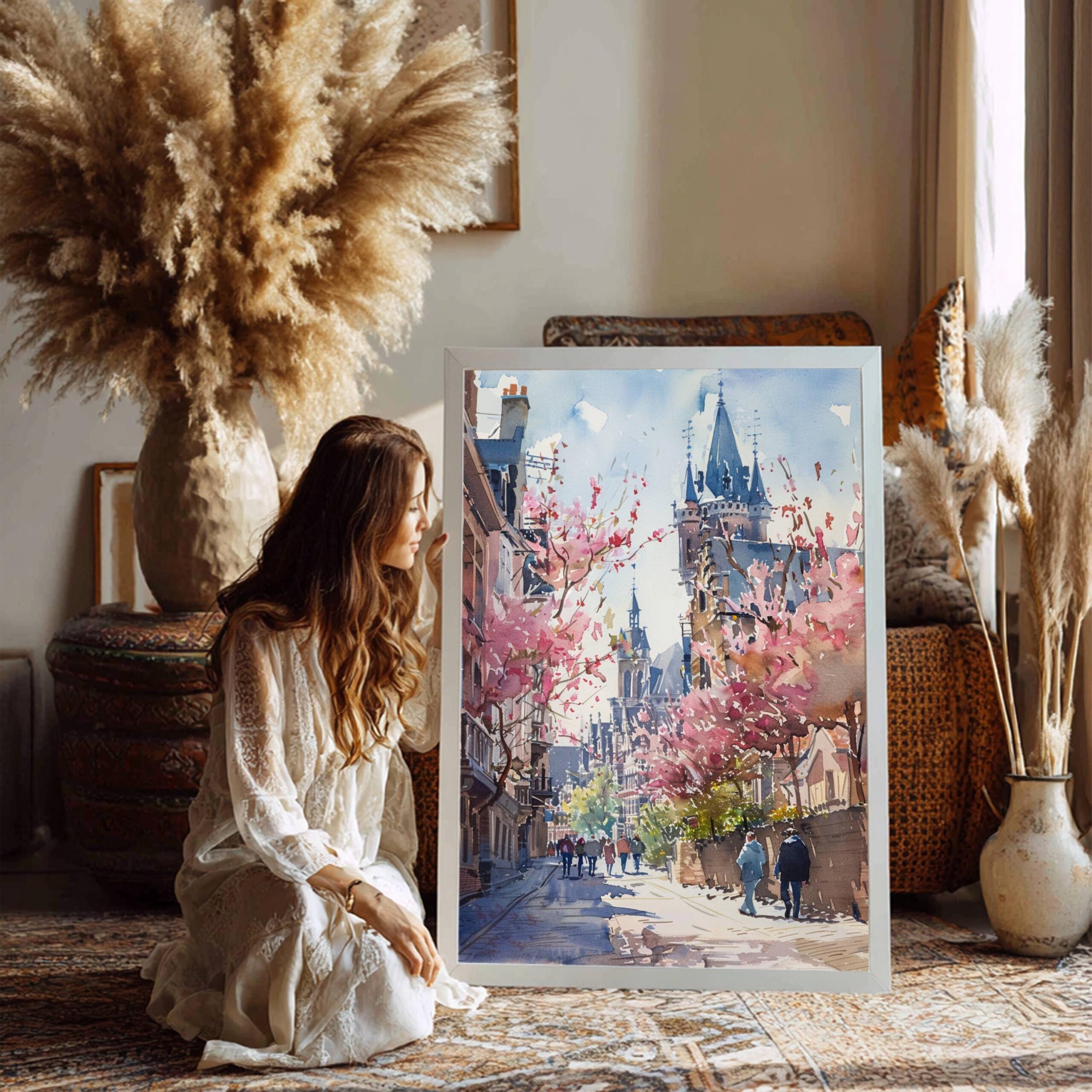 Belgium Europe Watercolor Print: Belgian Travel Wall Art - Image 3
