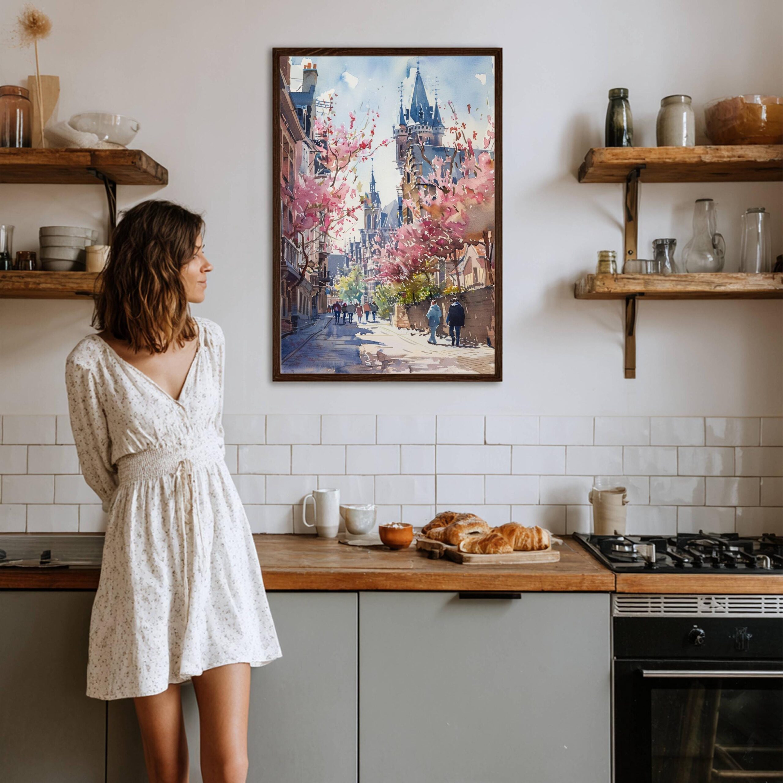 Belgium Europe Watercolor Print: Belgian Travel Wall Art - Image 4