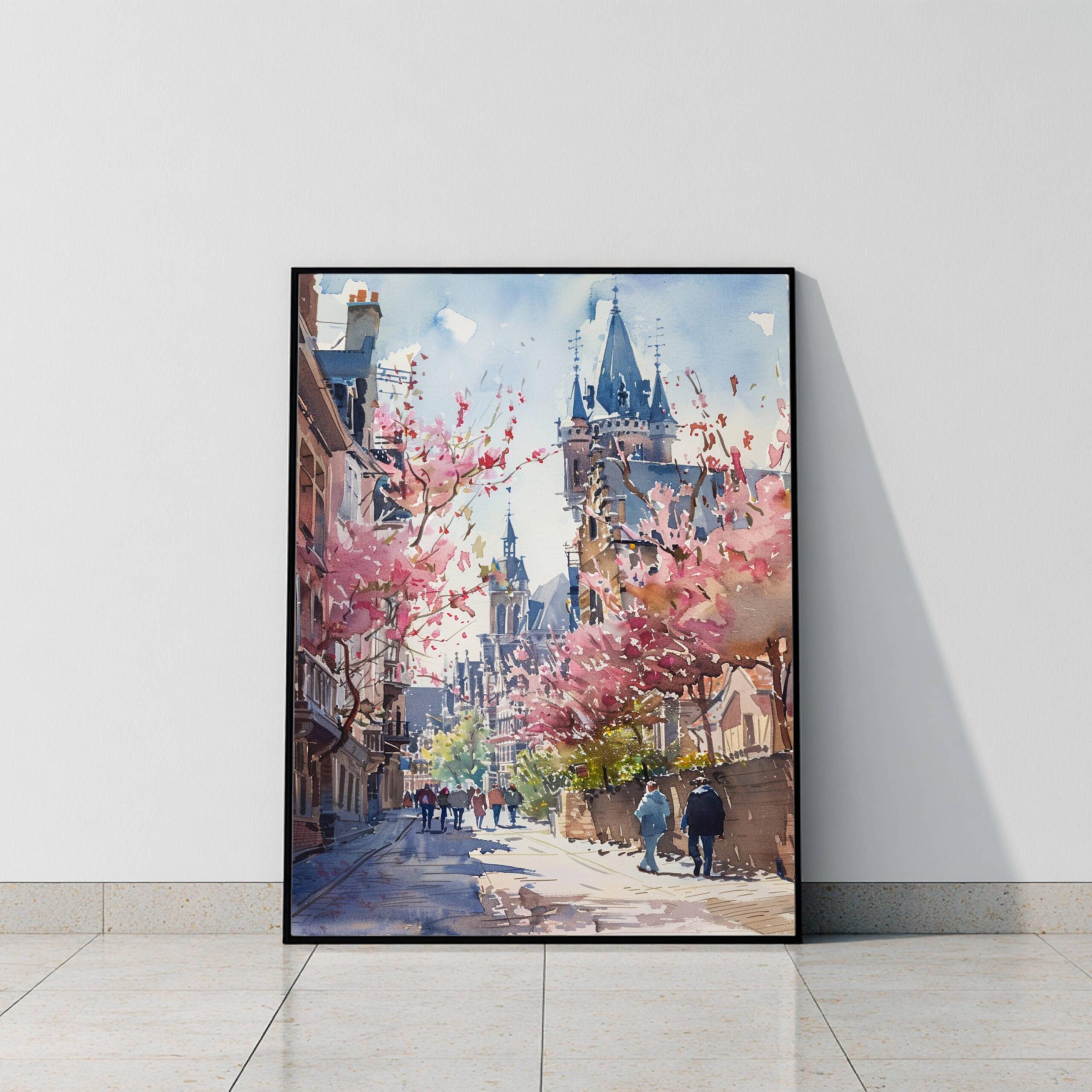 Belgium Europe Watercolor Print: Belgian Travel Wall Art - Image 8