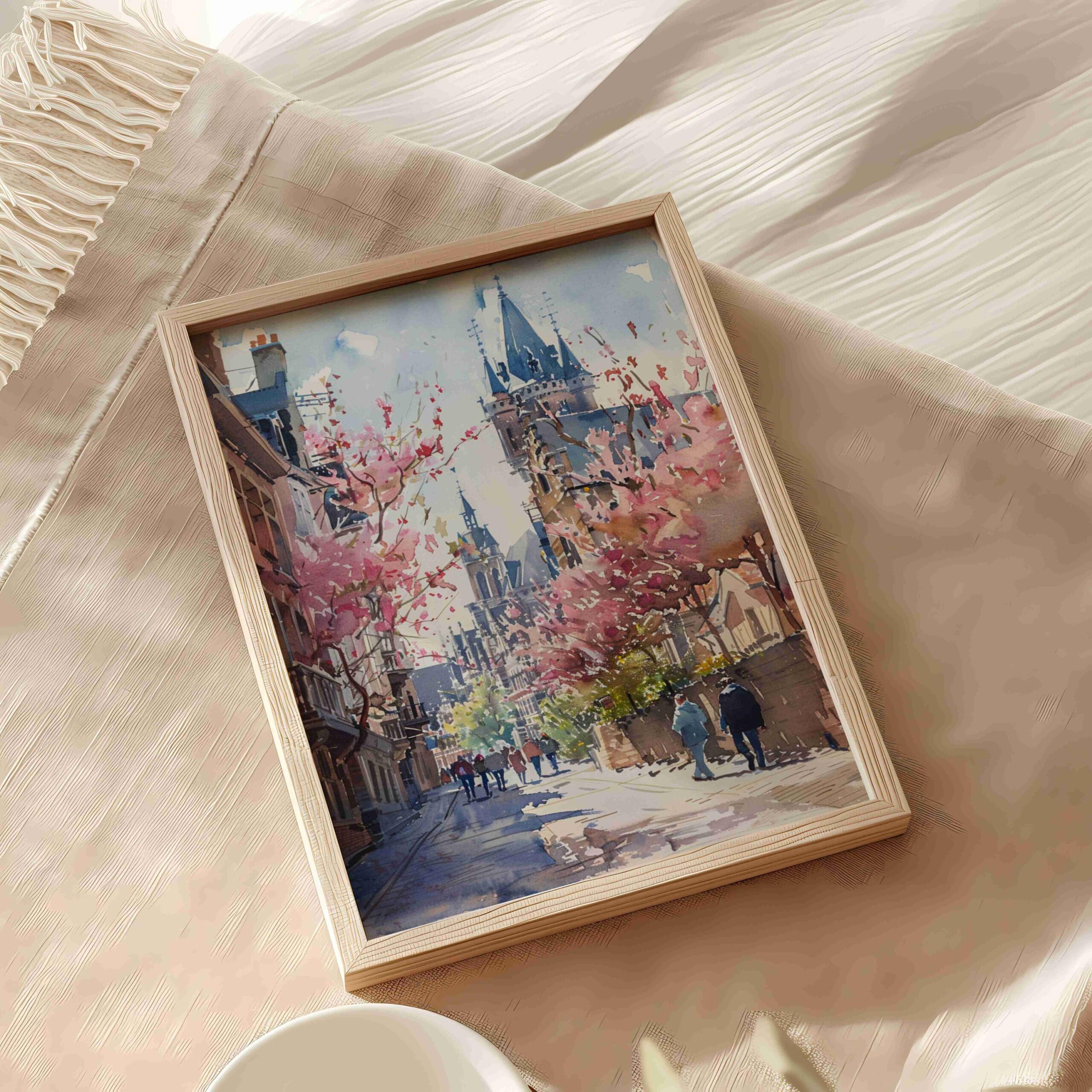Belgium Europe Watercolor Print: Belgian Travel Wall Art - Image 9