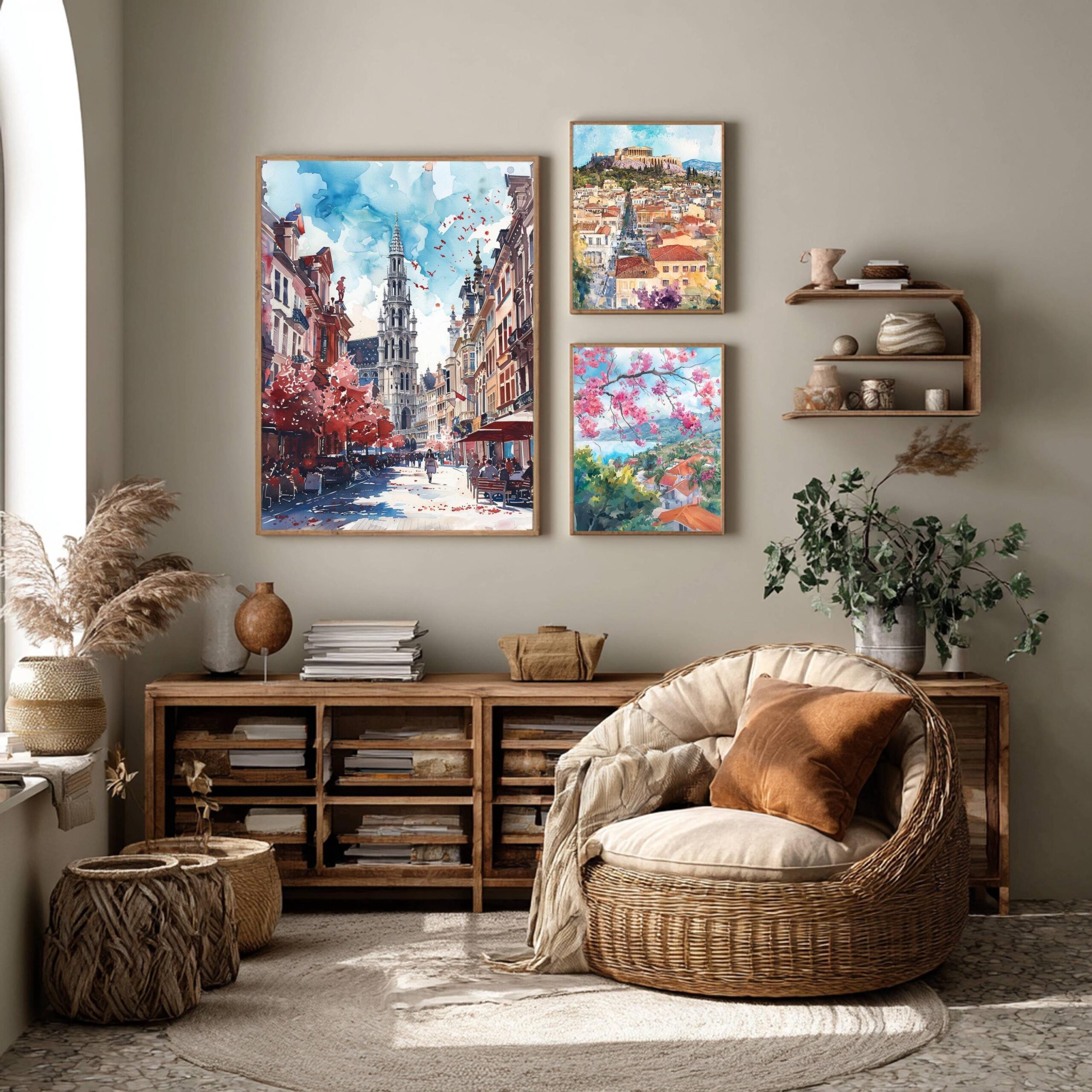 Brussels Belgium Europe Watercolor Print: Travel Wall Art Poster - Image 2