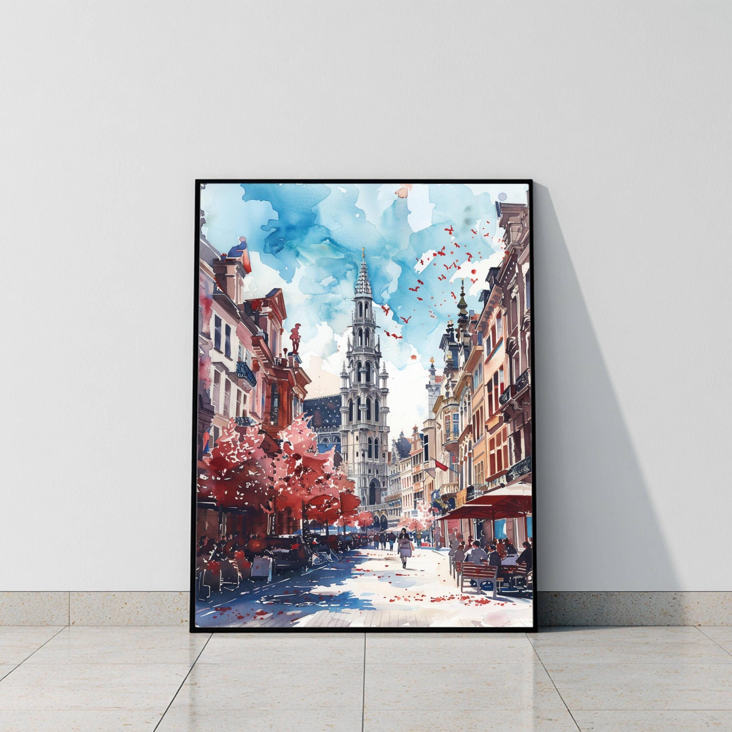 Brussels Belgium Europe Watercolor Print: Travel Wall Art Poster - Image 8
