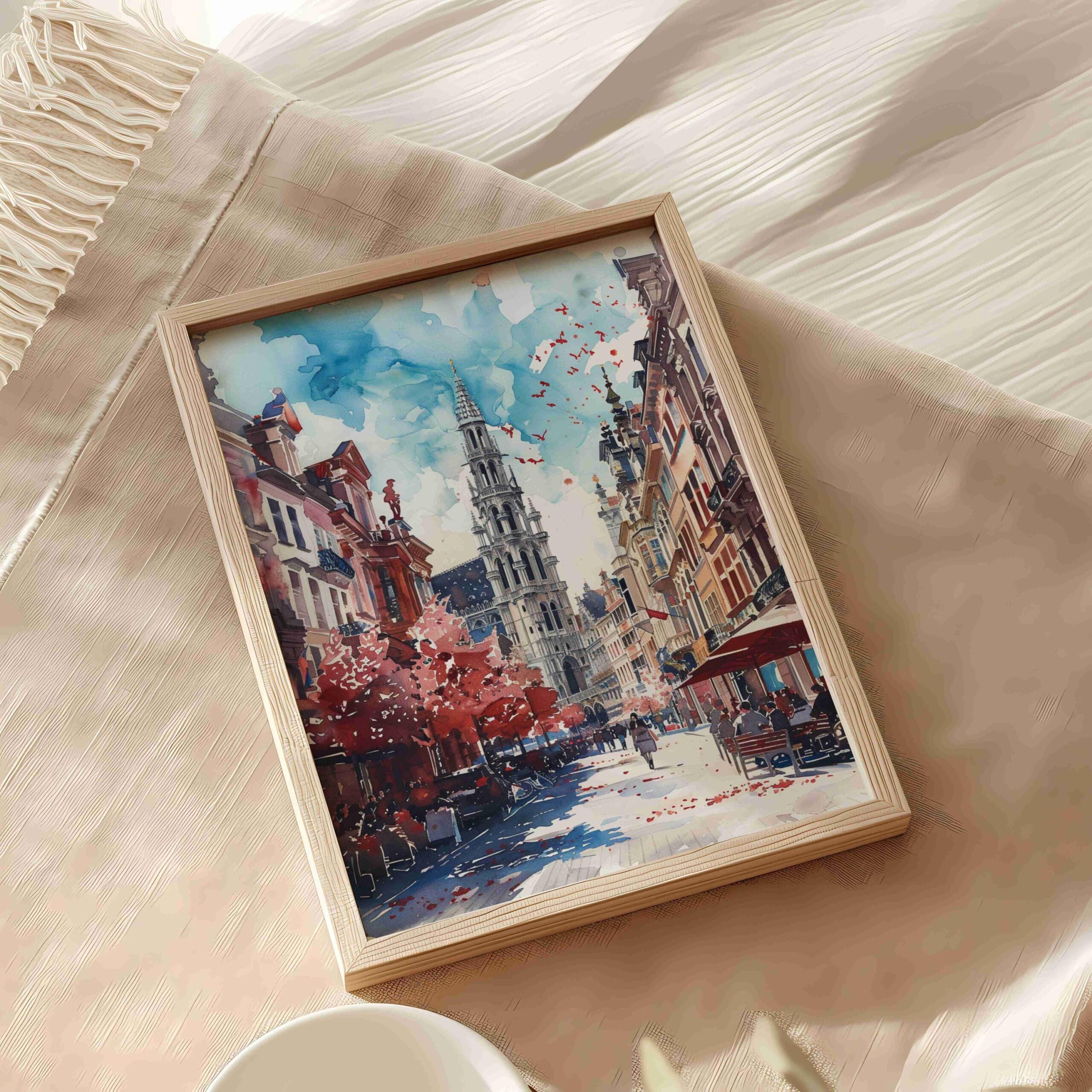 Brussels Belgium Europe Watercolor Print: Travel Wall Art Poster - Image 9