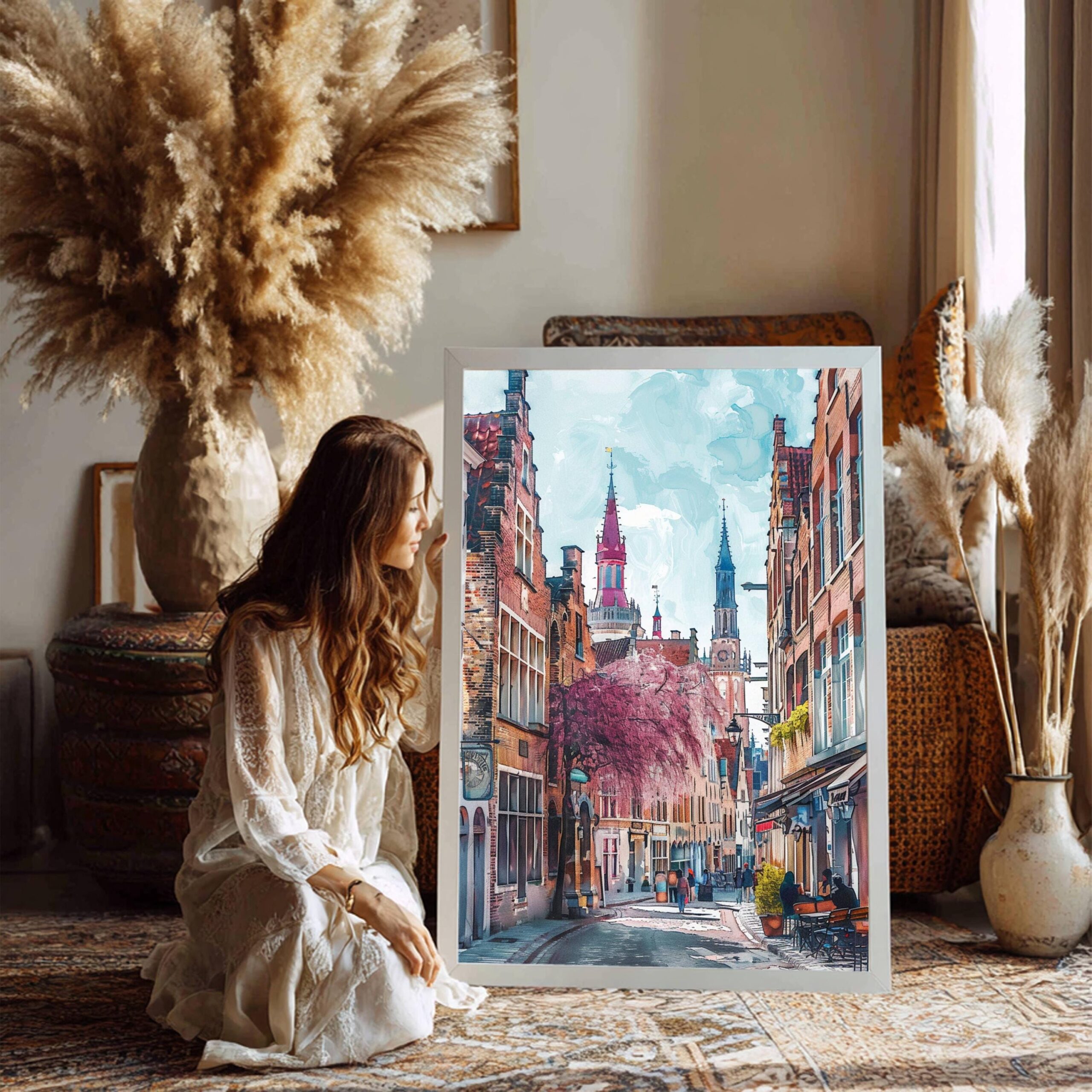 Bruges Belgium Europe Watercolor Print: Travel Wall Art Poster - Image 3