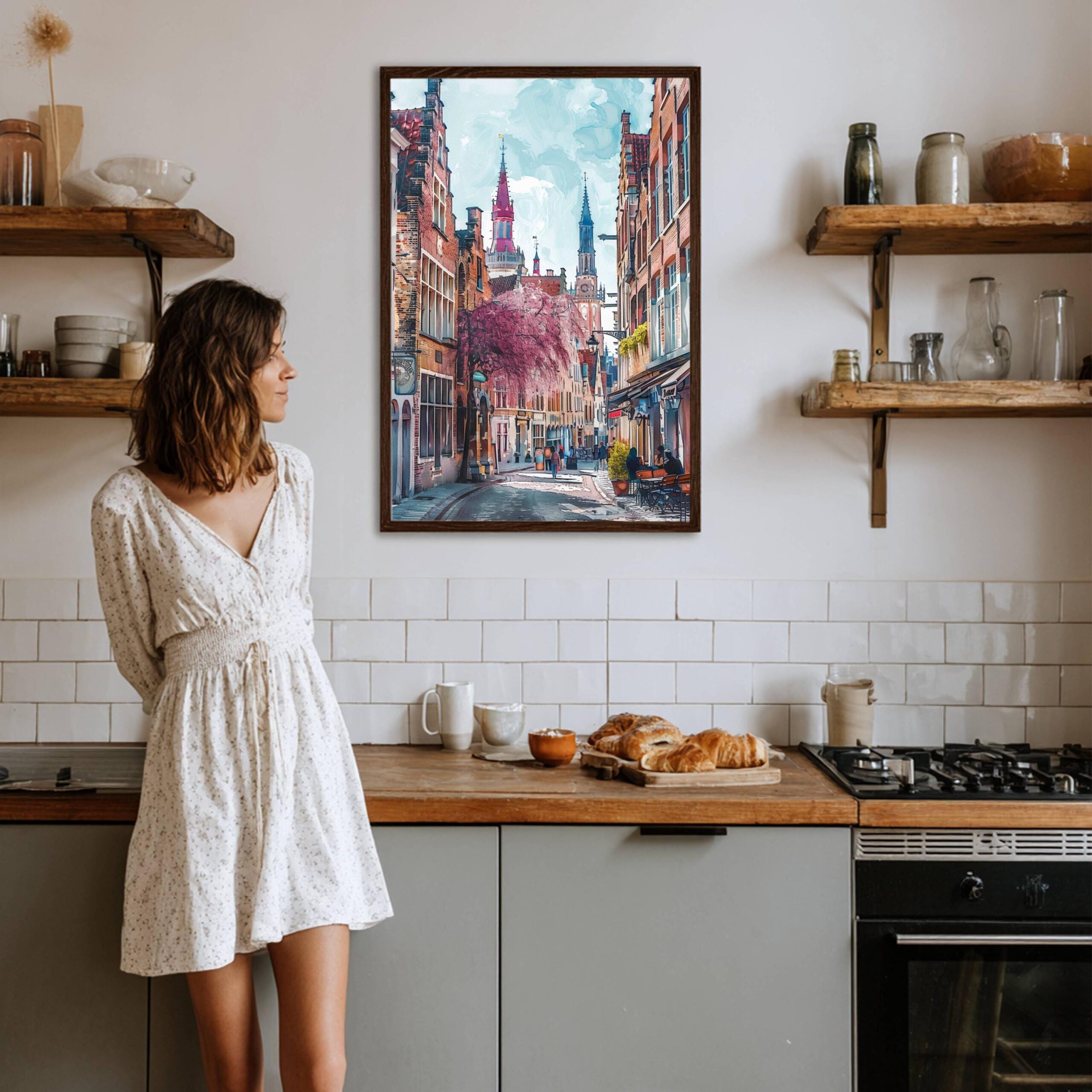 Bruges Belgium Europe Watercolor Print: Travel Wall Art Poster - Image 4