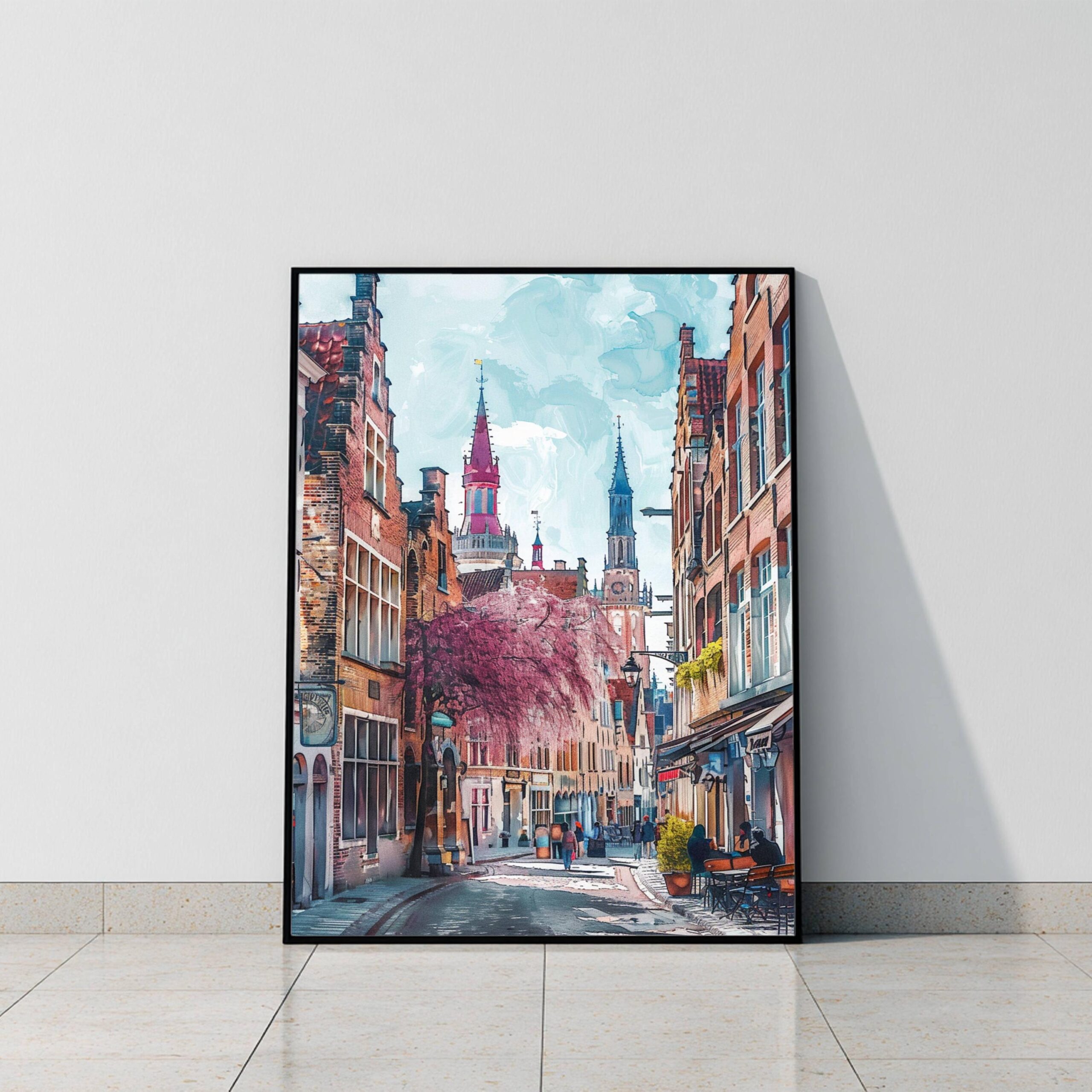 Bruges Belgium Europe Watercolor Print: Travel Wall Art Poster - Image 8