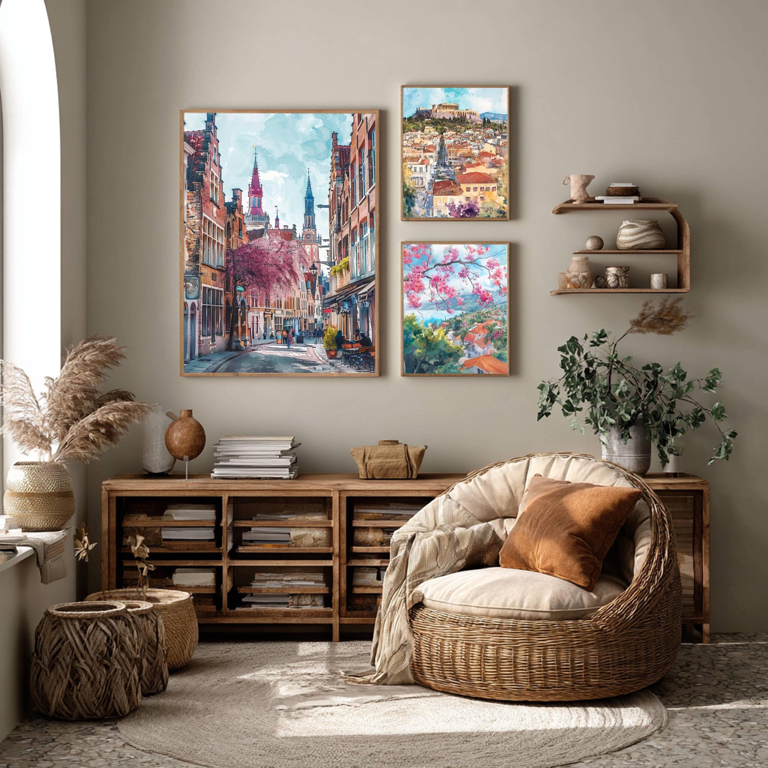 Bruges Belgium Europe Watercolor Print: Travel Wall Art Poster - Image 2